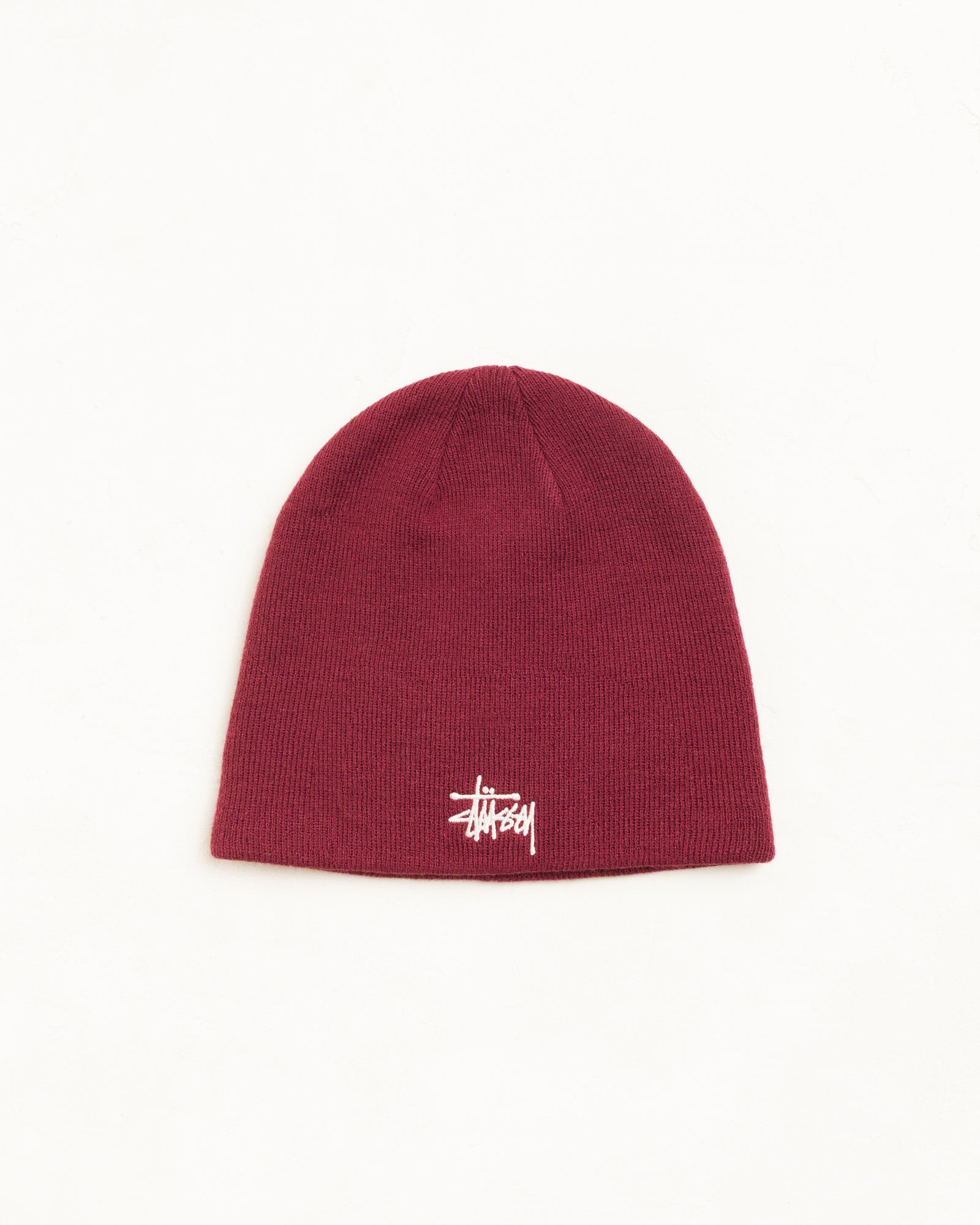Stussy Basic Skullcap berretto cabernet acrilico