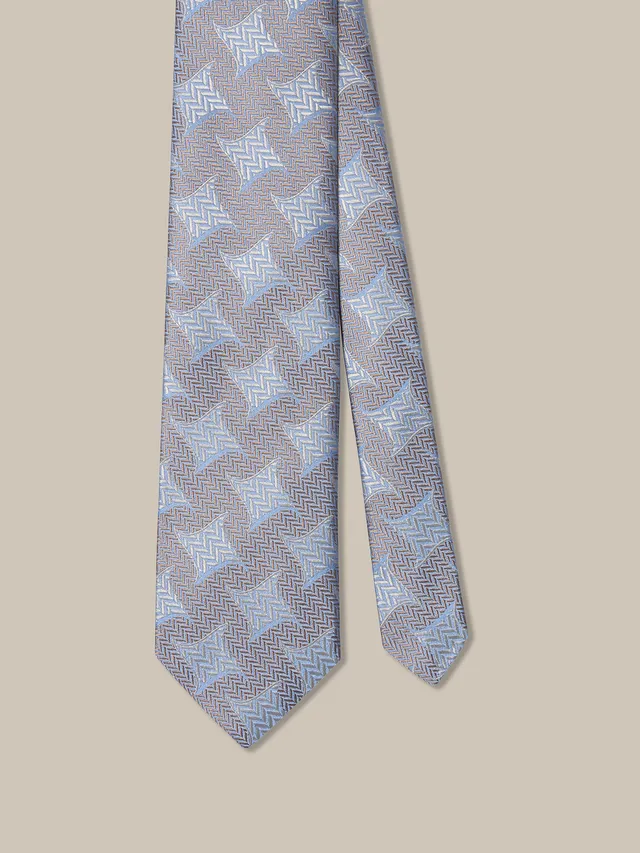 Robert Talbott Robert Chevron Star cravatta seta azzurra REG