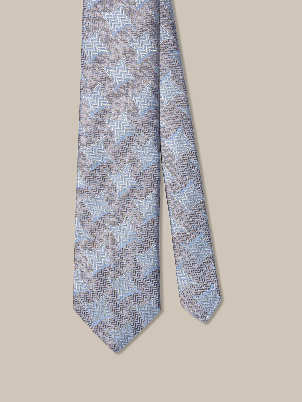 Robert Talbott Robert Chevron Star cravatta seta azzurra REG