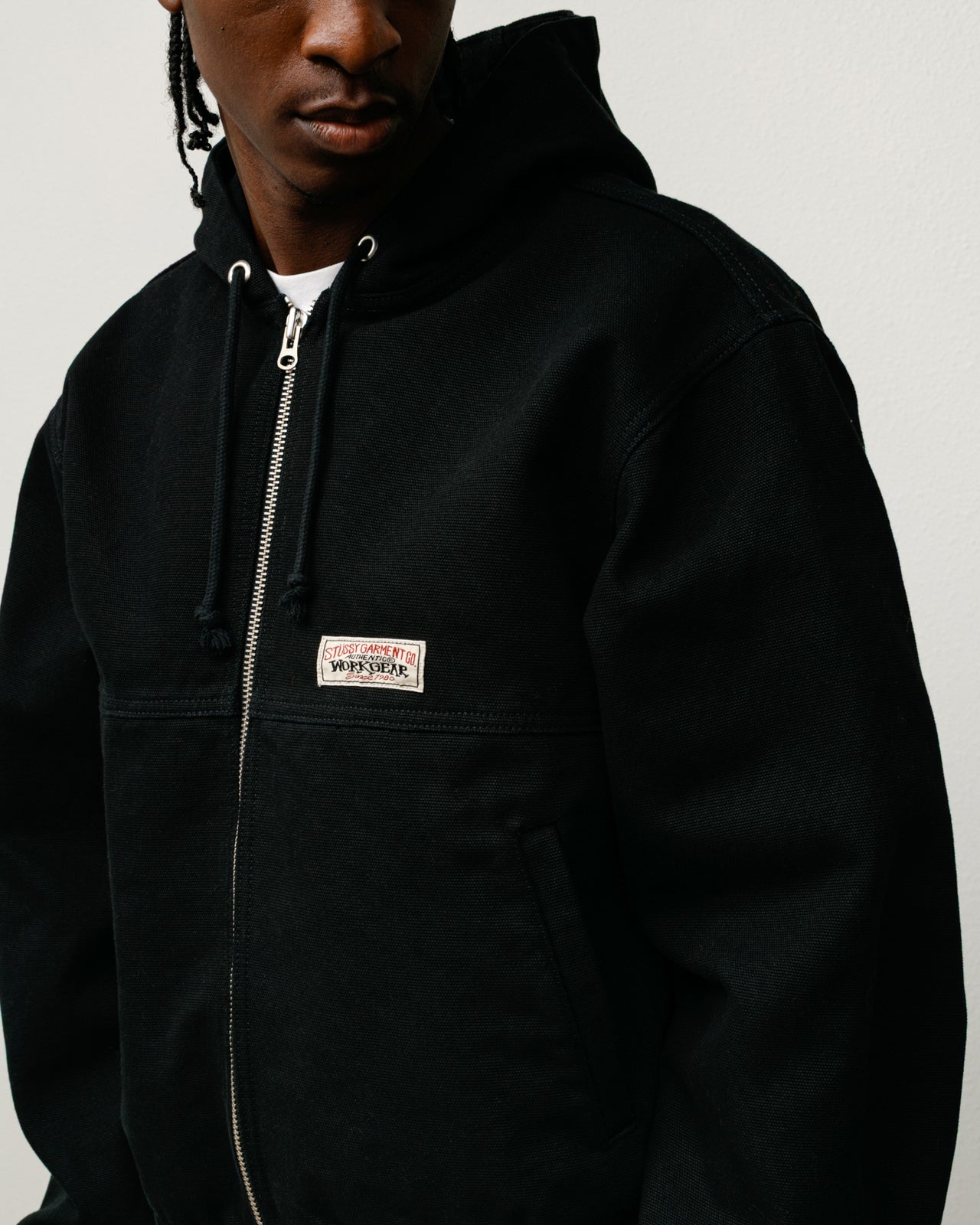 Stussy Work Jacket Unlined Canvas Giacca Black Cotone