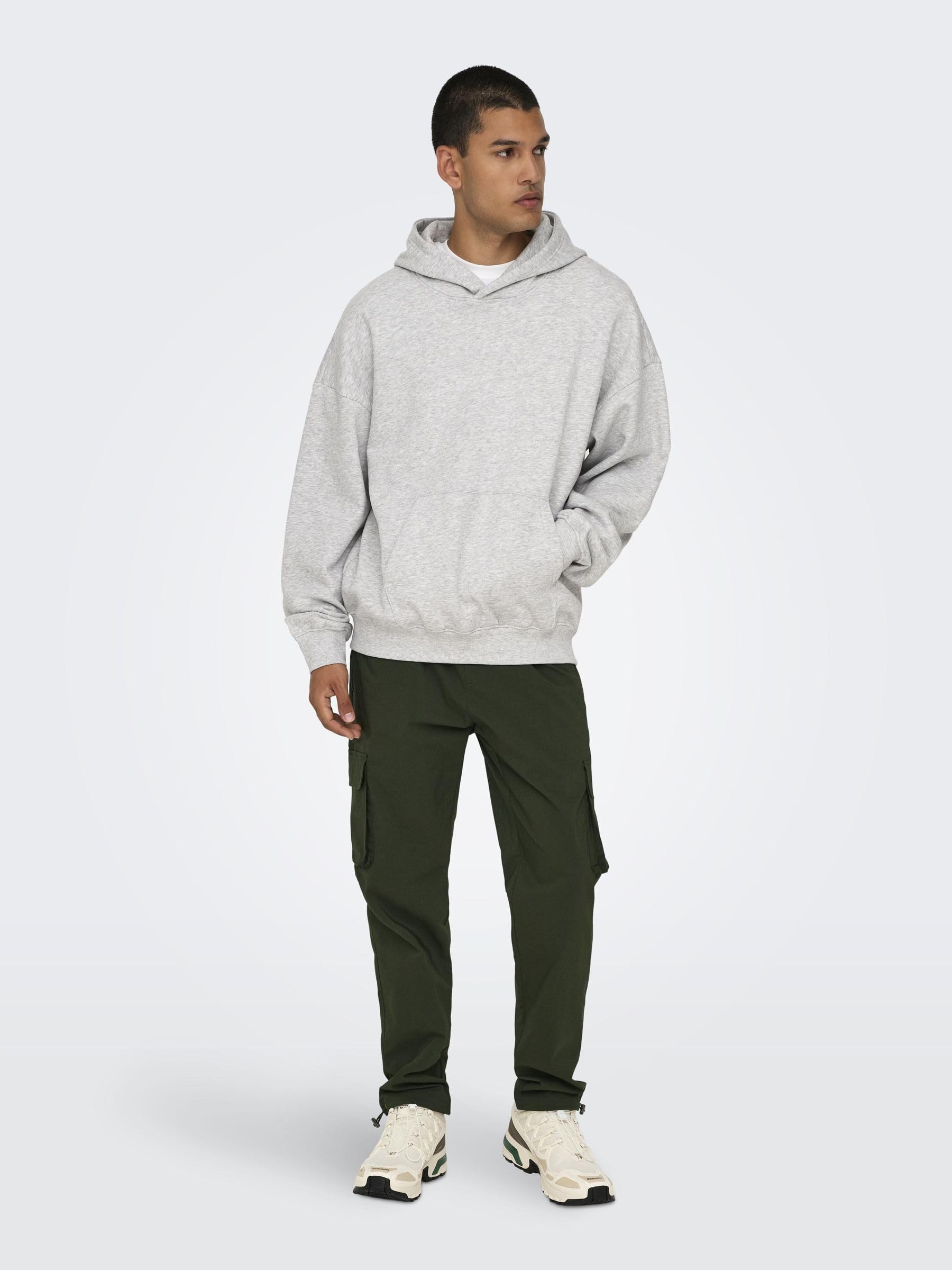 ONLY & SONS Pantaloni Cargo Uomo M nero tasche laterali