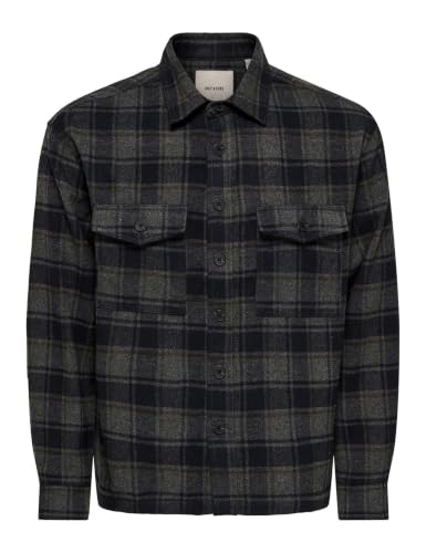 Only & Sons Onseske camicia uomo taglia L blu navy