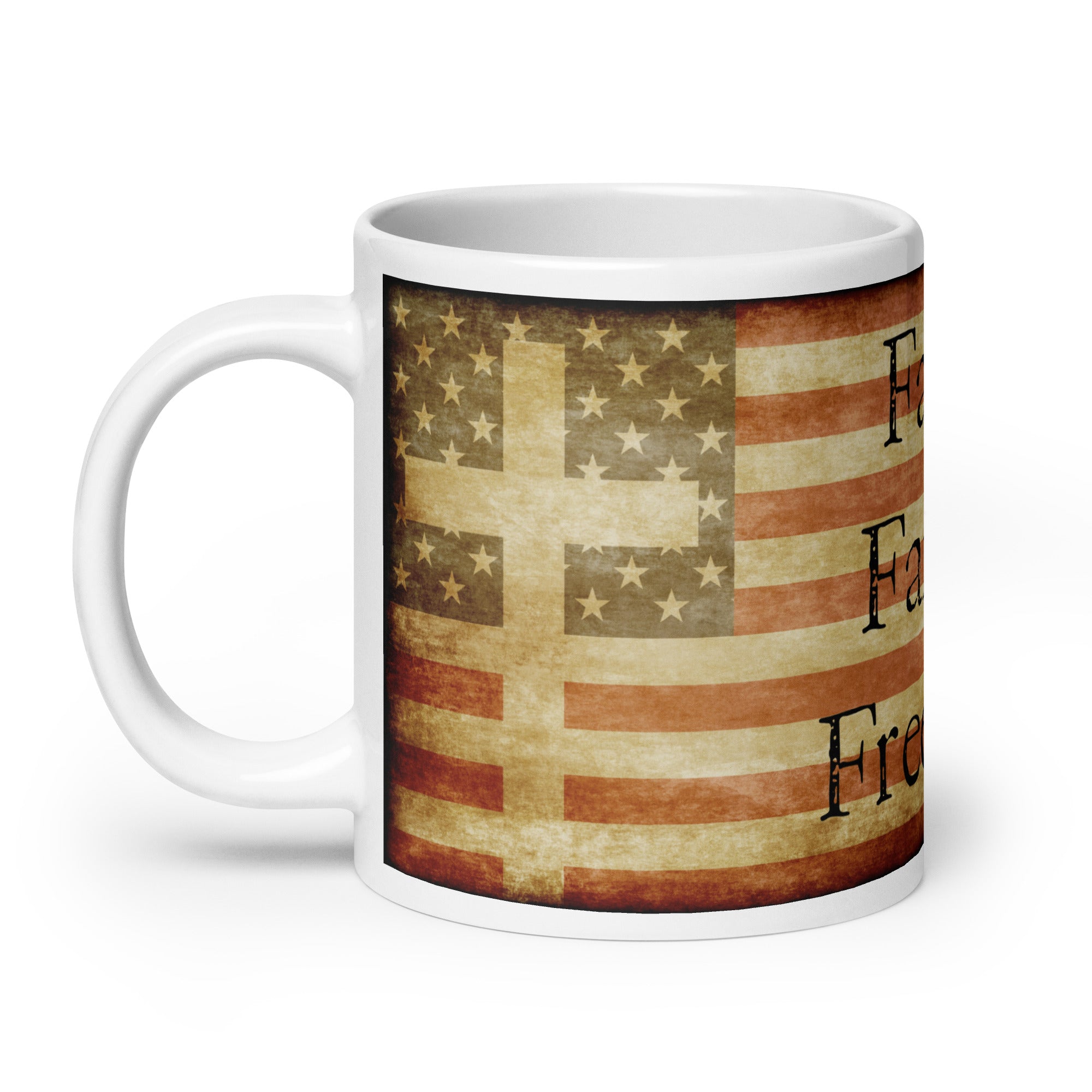 7.62 Design Faith Family Freedom tazza ceramica 591 ml bianca