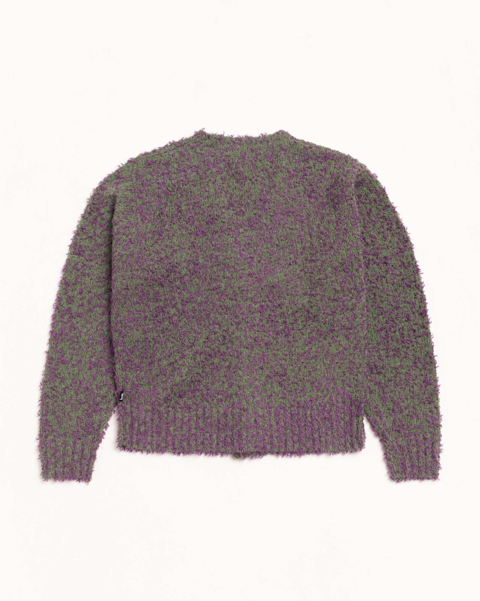 Stussy Textured Cardigan maglia viola verde bottoni