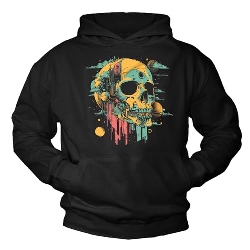 MAKAYA Skull felpa con cappuccio uomo 4XL teschio cotone
