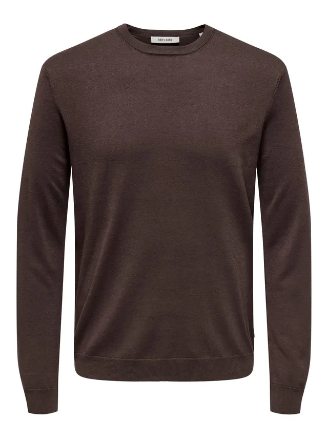 Only & Sons Onswyler Maglia Uomo S Caffè Girocollo