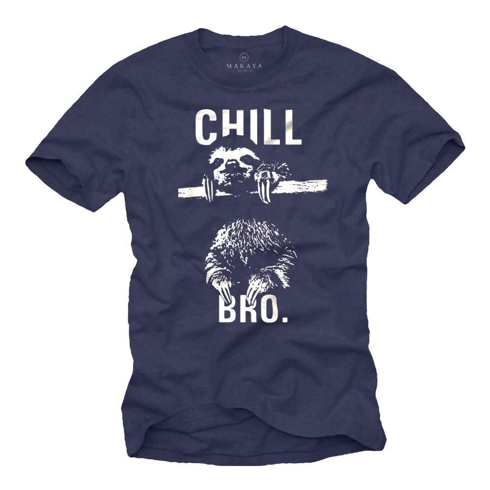 MAKAYA Chill Bro maglietta uomo bradipo cotone