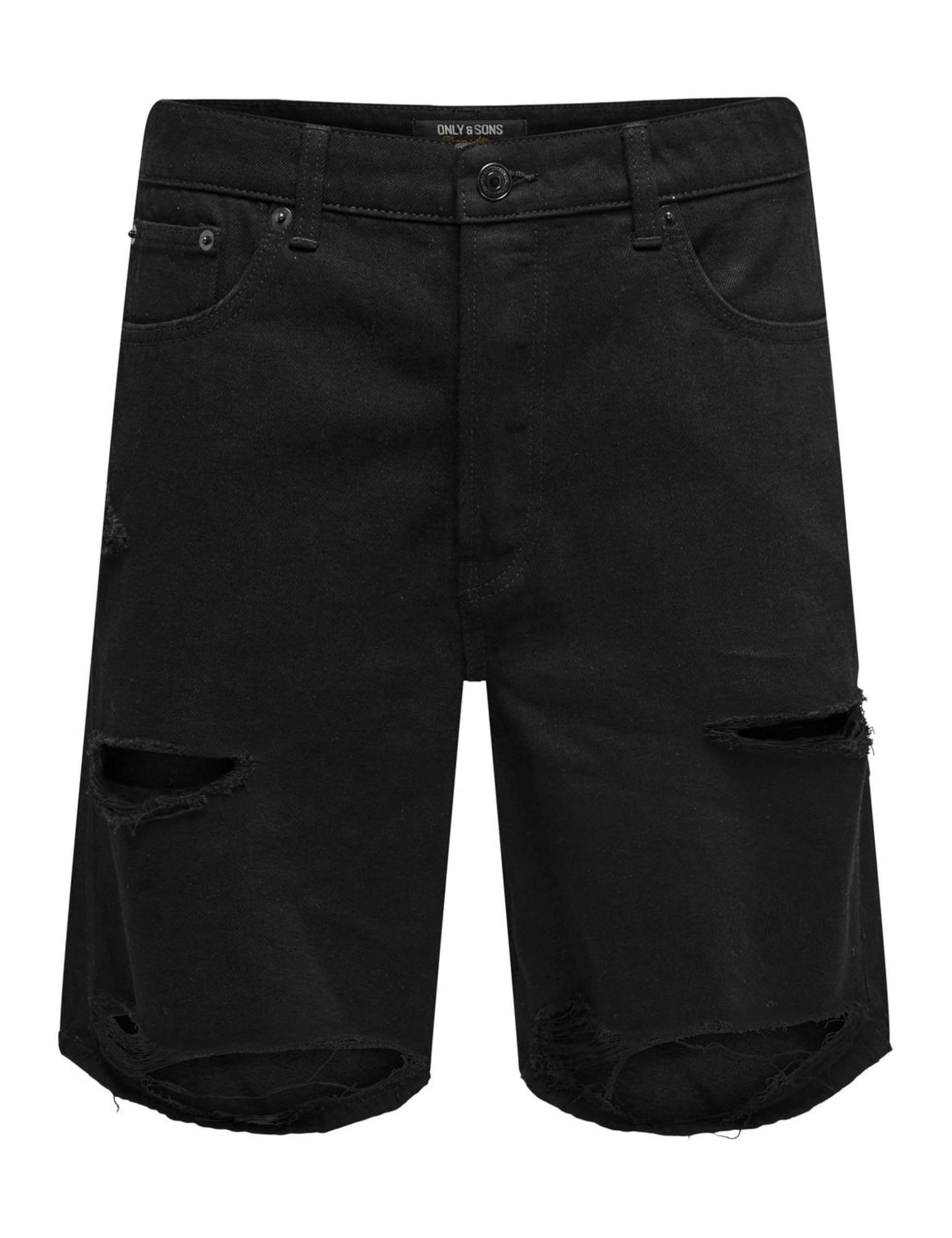 Only & Sons Onsfade Pantaloncini Jeans Uomo Nero Taglia M