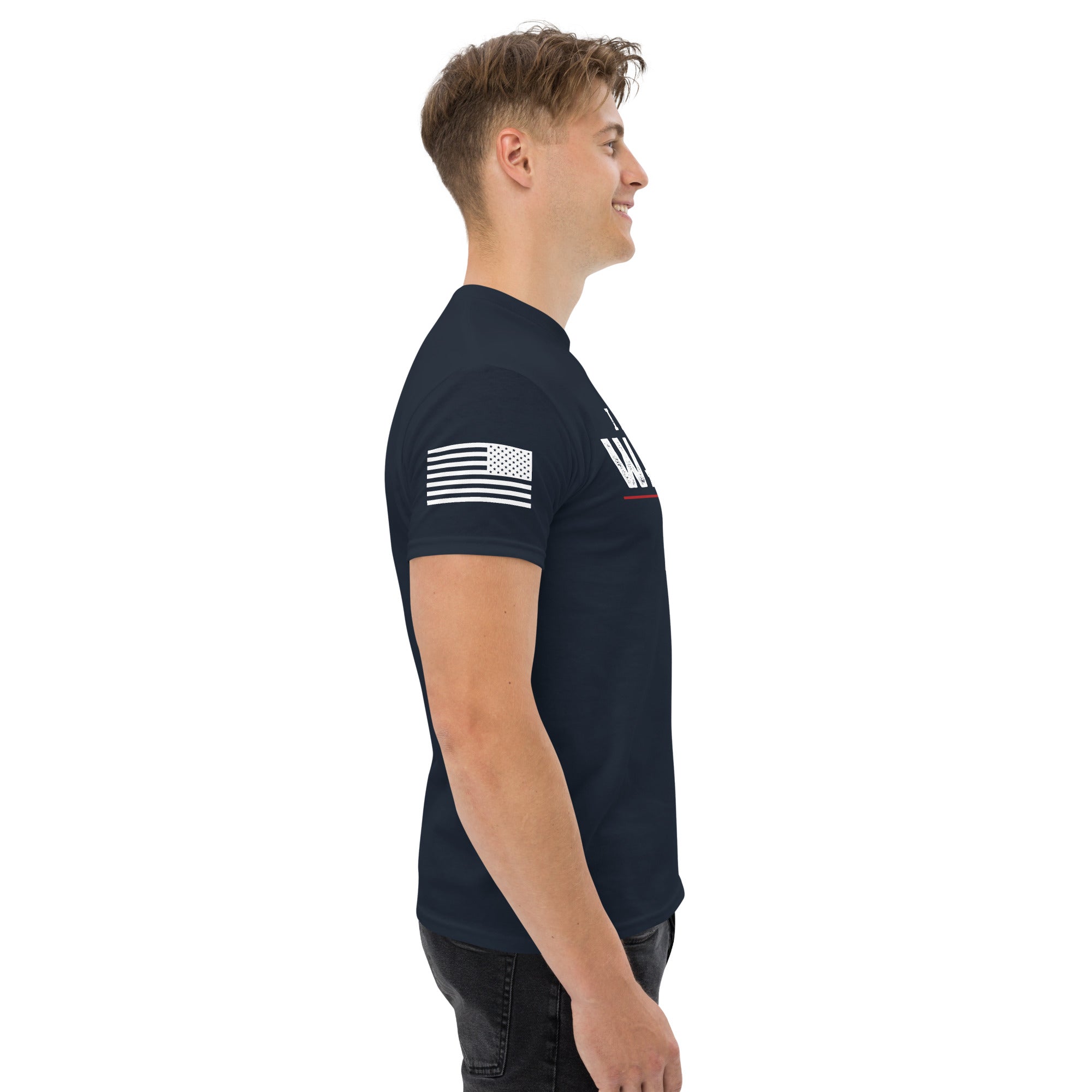 7.62 Design Warrior maglietta uomo blu cotone bandiera