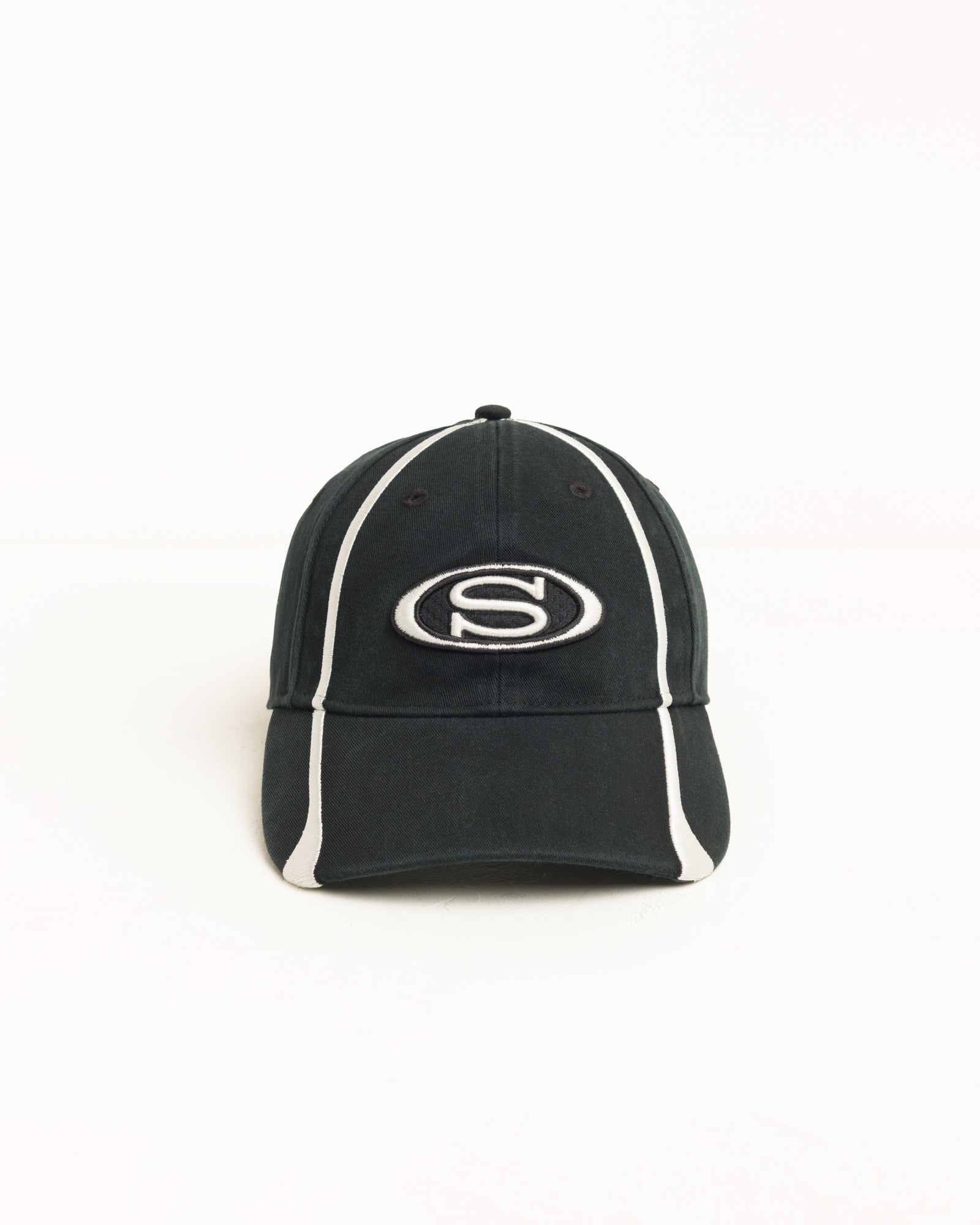 Stussy S Oval Cap cappello nero cotone twill
