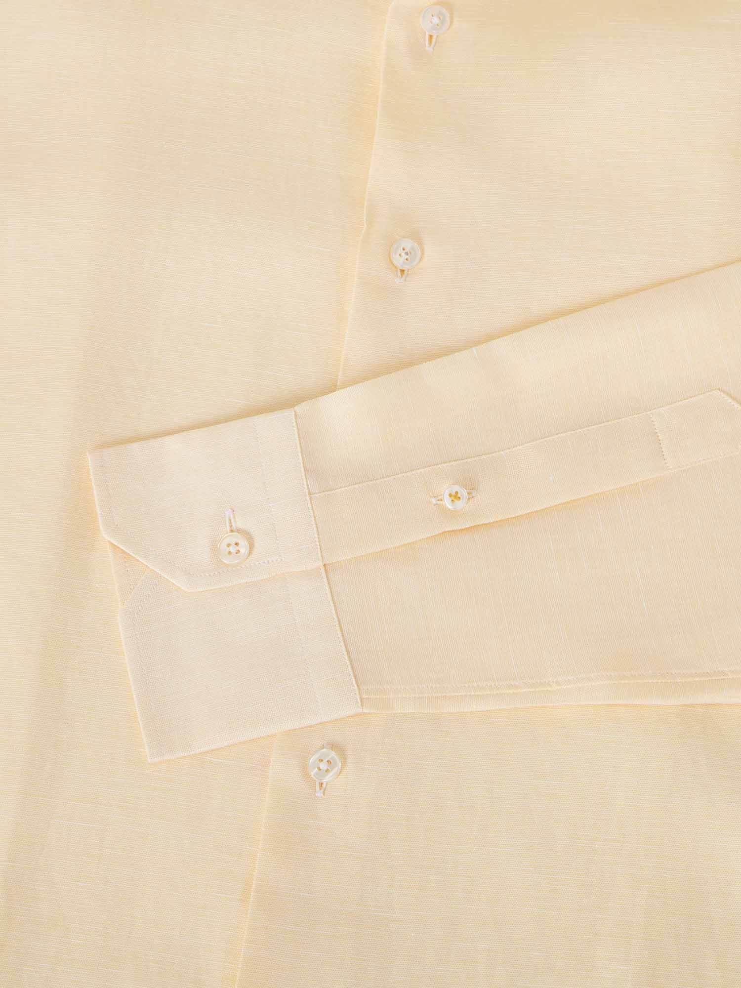Robert Talbott Reynolds camicia lino cotone gialla