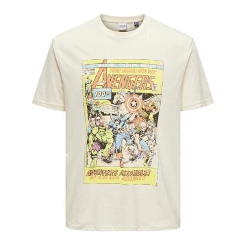 ONLY & SONS Onsmarvel Life T-Shirt Uomo Marvel Bianca