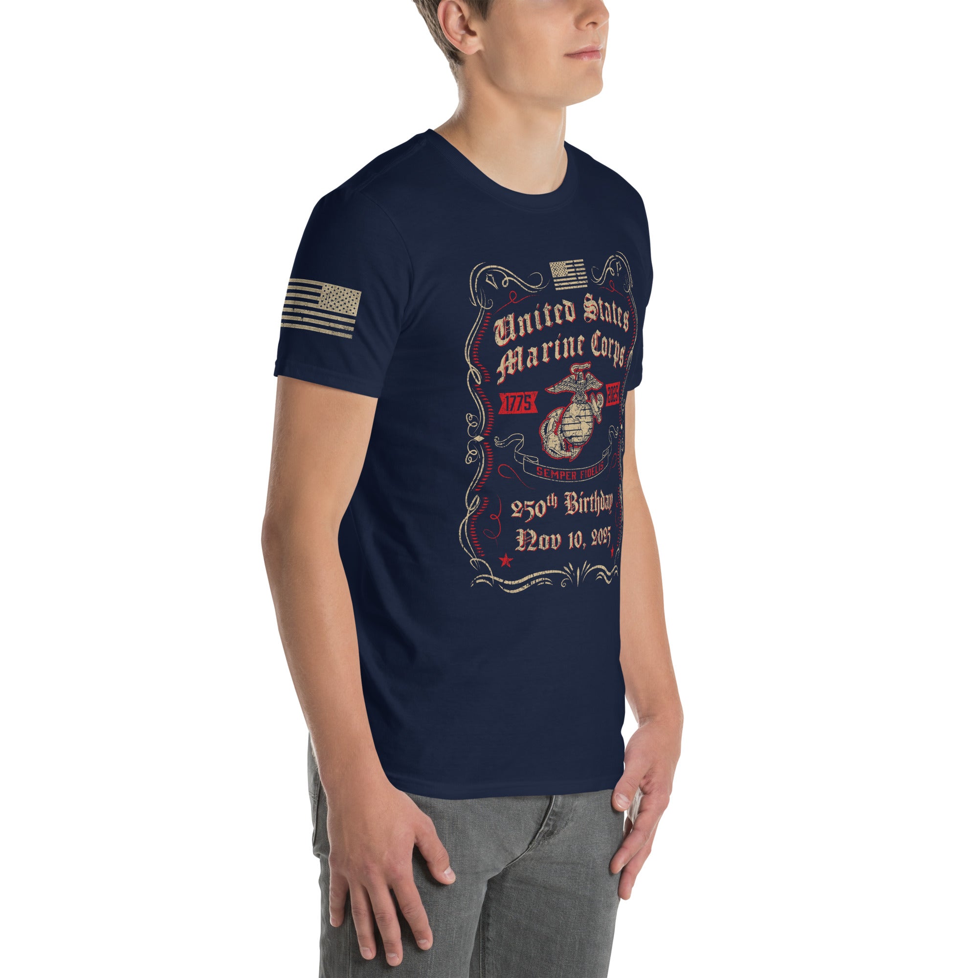7.62 Design USMC 250th Birthday t-shirt cotone nera