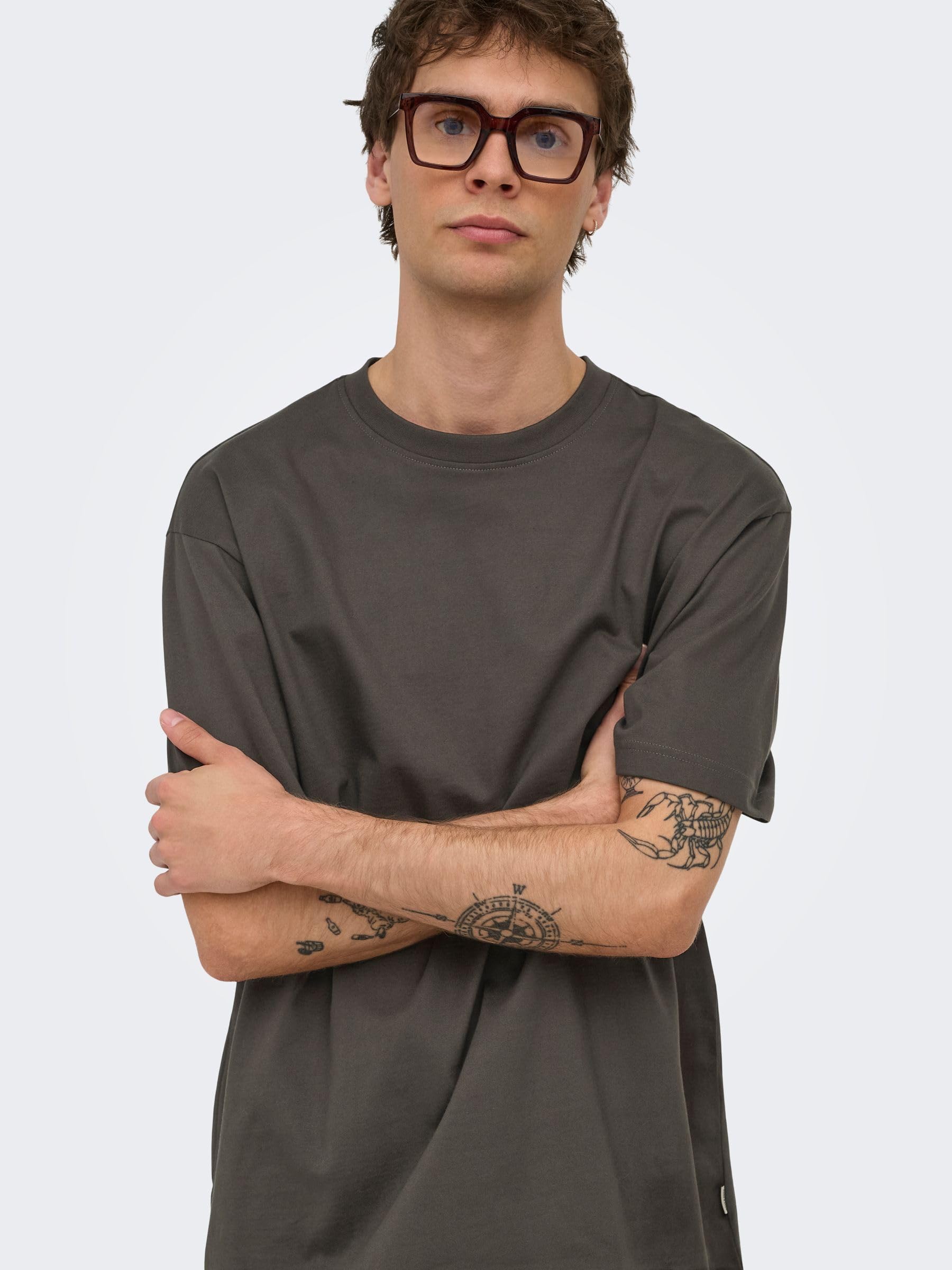 Only & Sons Onsfred t-shirt marrone XL manica corta uomo