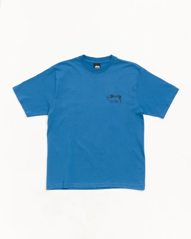 Stussy Dice Clock Tee maglietta blu 100% cotone