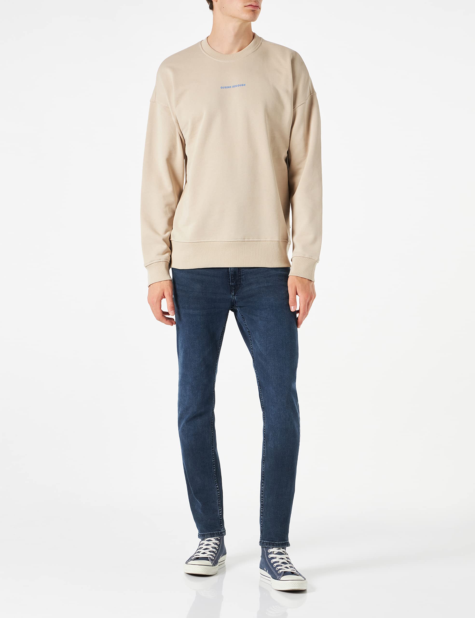 ONLY & SONS Onstoby 3089 felpa girocollo uomo argento relaxed