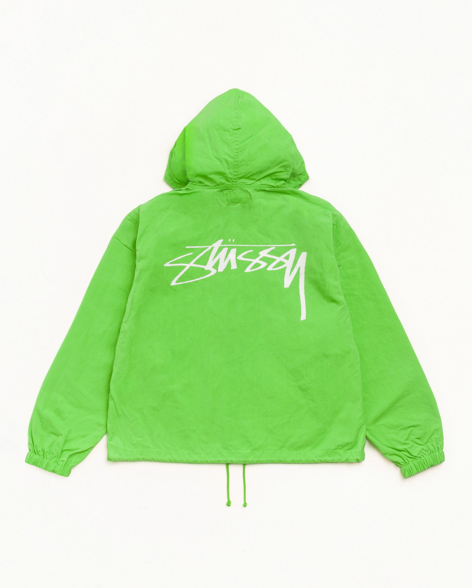 Stussy Shell giacca cotone cerato verde kiwi uomo