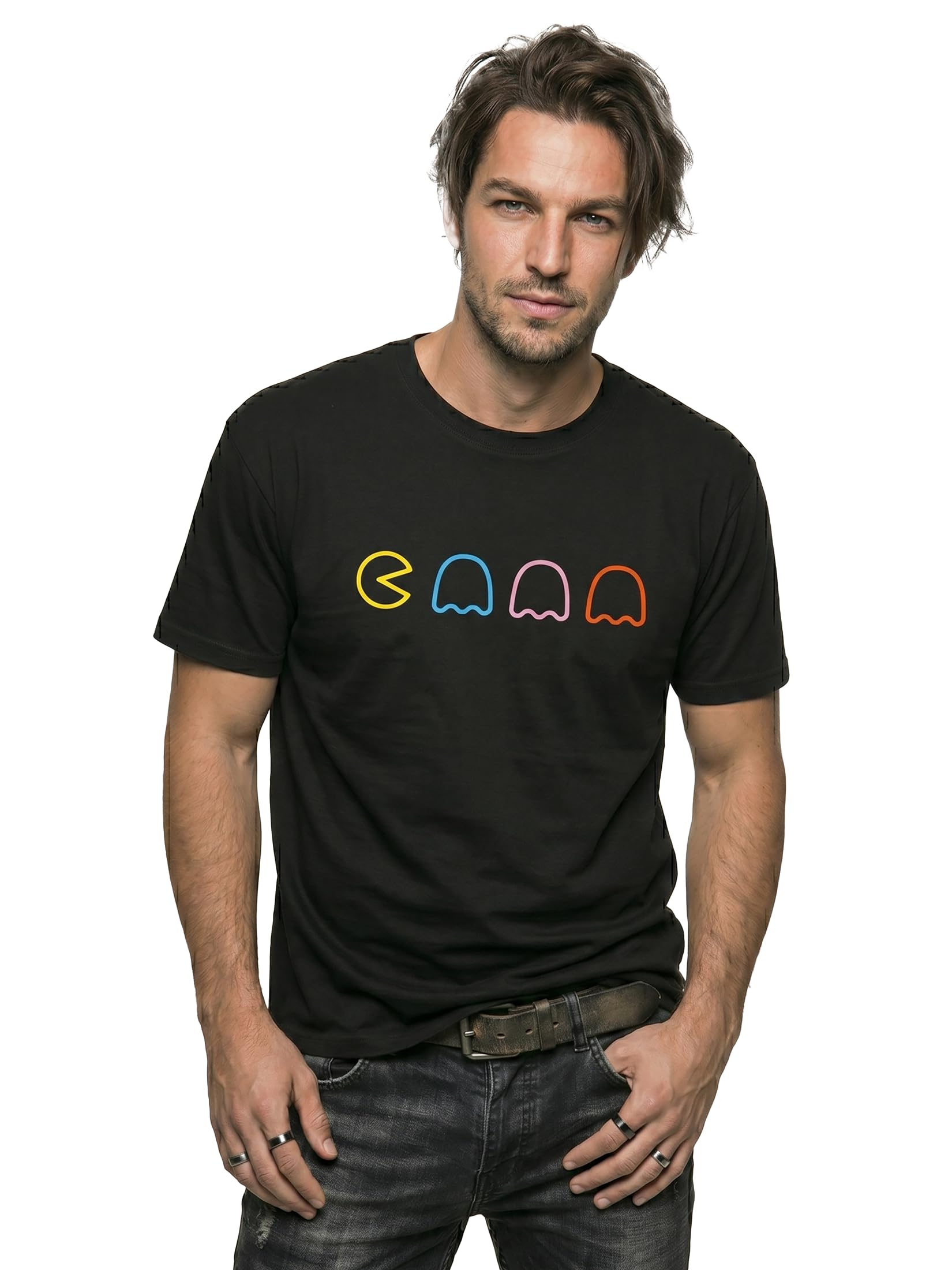 Makaya T-Shirt Uomo maglietta gaming gamer nera cotone