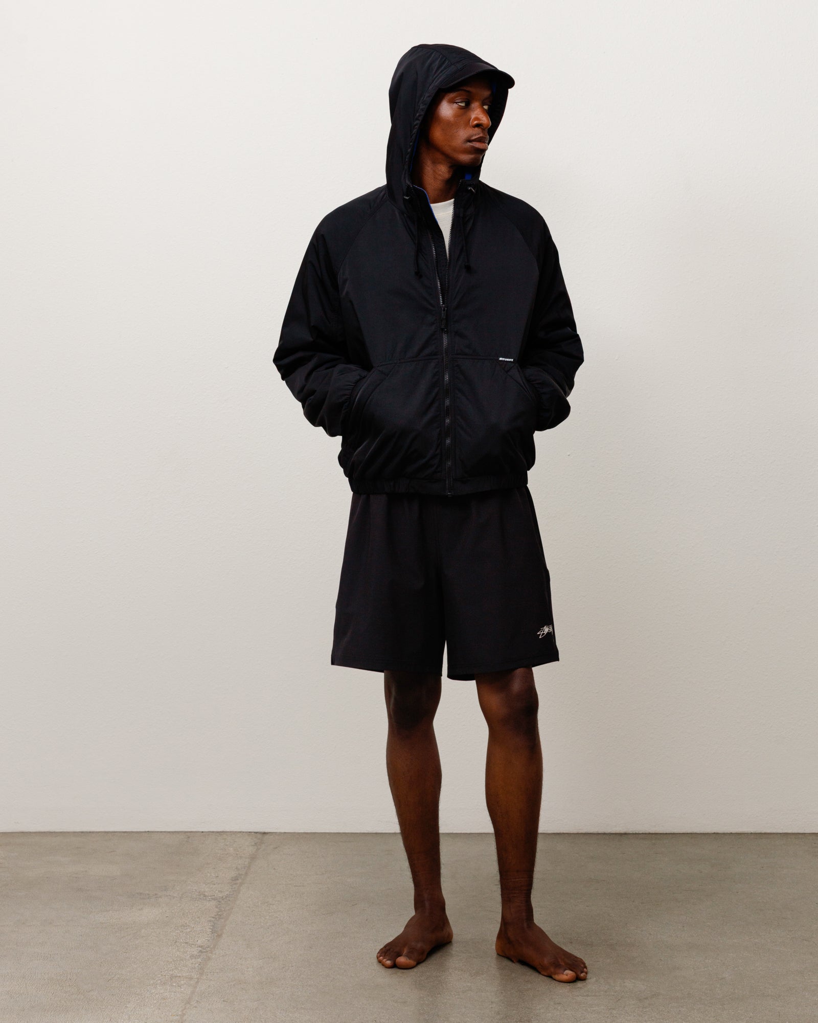 Stussy Coastline Hooded Jacket giacca Black nylon fleece