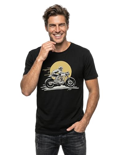 MAKAYA T-Shirt Uomo Cafe Racer Maglietta Cotone XL