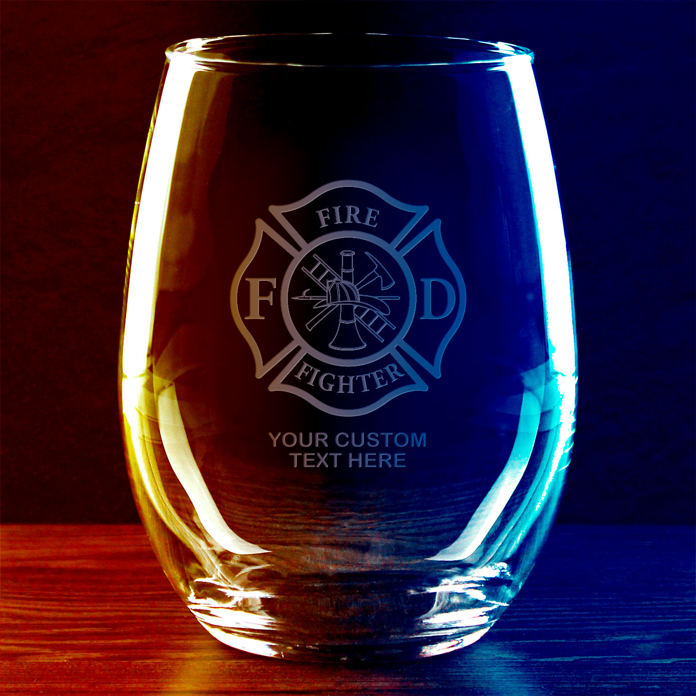 7.62 Design Firefighter bicchiere vino senza stelo 21oz Maltese Cross