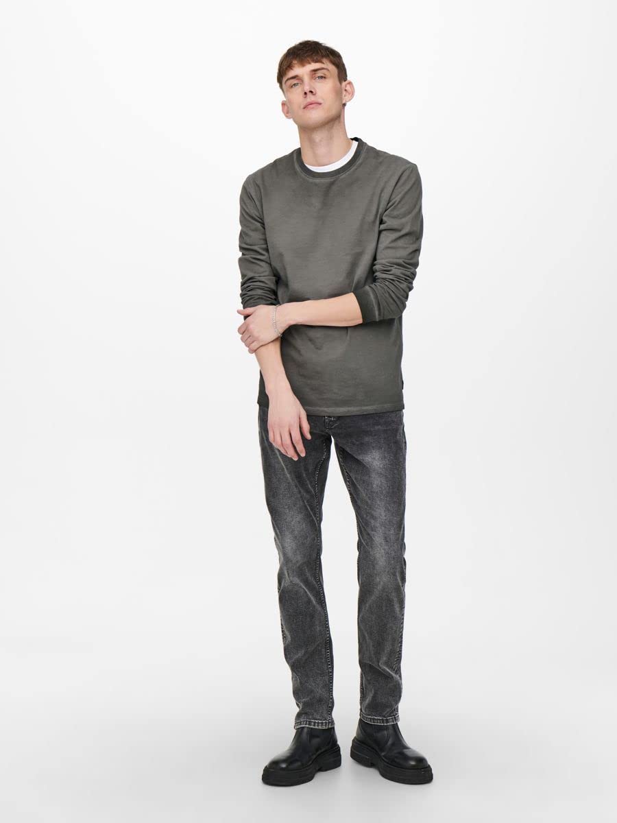 ONLY & SONS Onsmillenium maglietta uomo nera M manica lunga