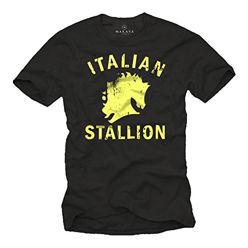 MAKAYA Italian Stallion T-Shirt Uomo L Cotone Gym