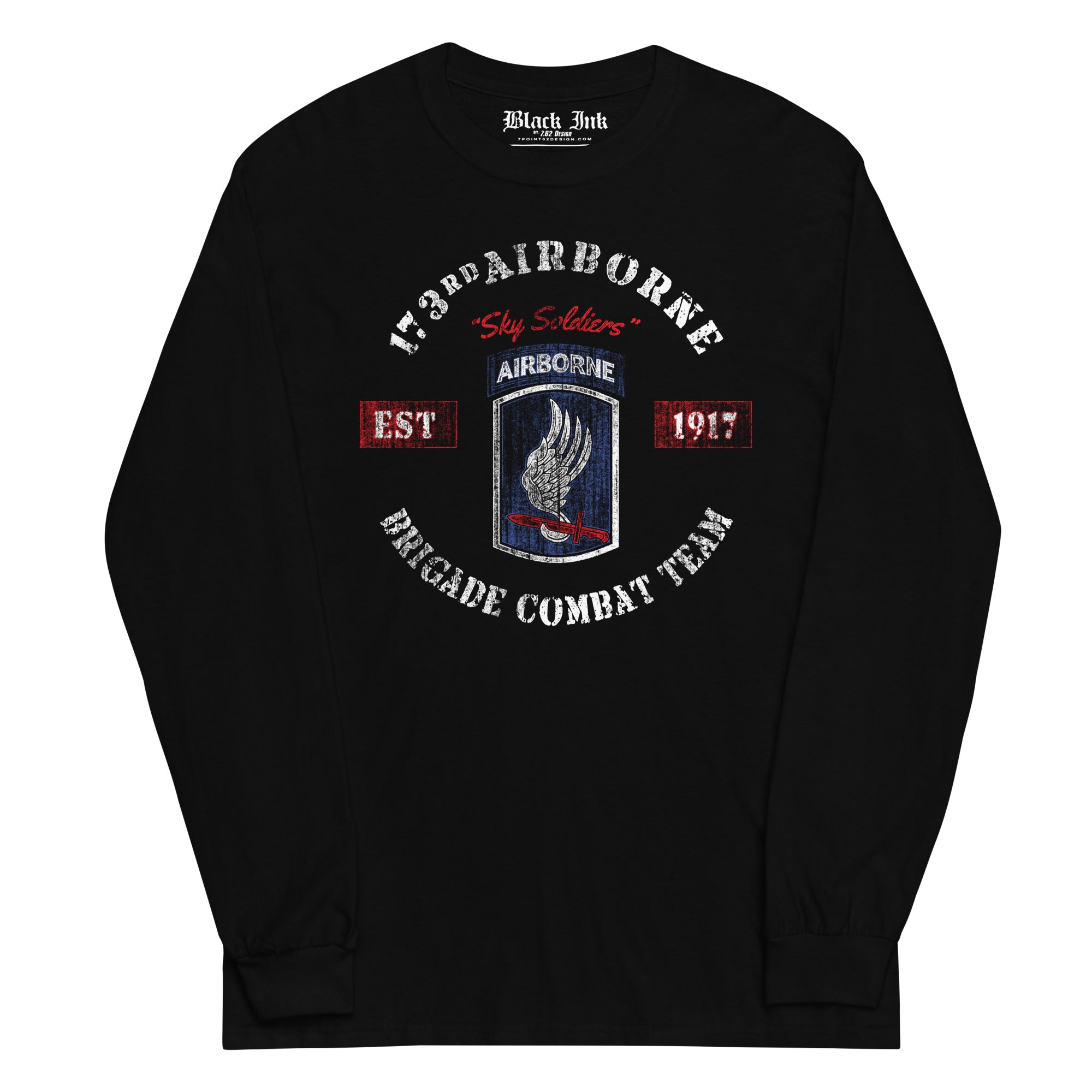 7.62 Design 173rd Airborne maglia manica lunga nera cotone