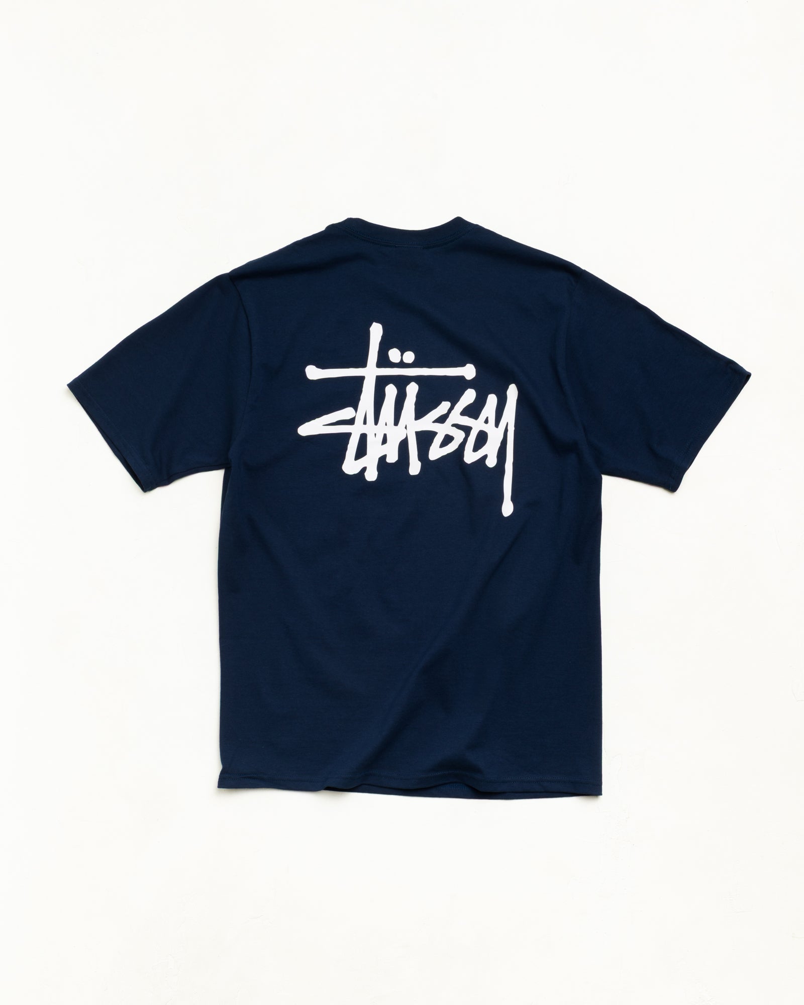 Stussy Basic Stüssy Tee maglietta cotone Navy 220gsm