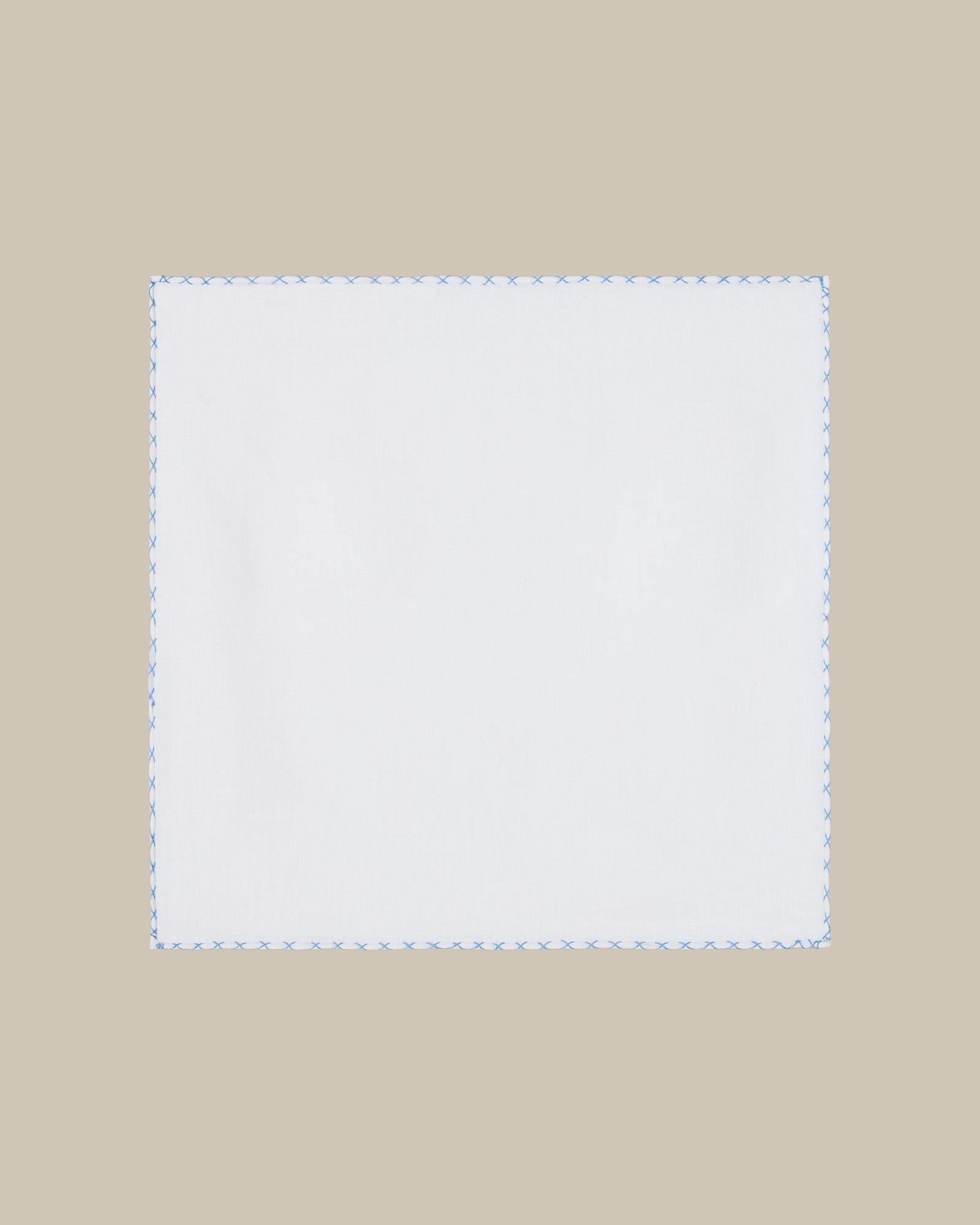 Robert Talbott Carlton pochette uomo bianco azzurro lino
