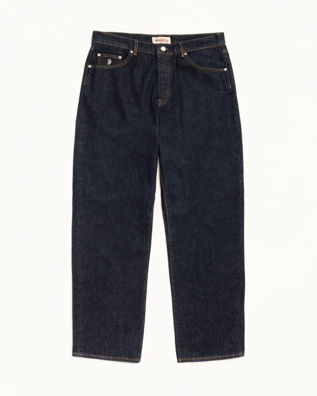 Stussy Big Ol Jean Denim jeans Rinsed Indigo 100% cotone