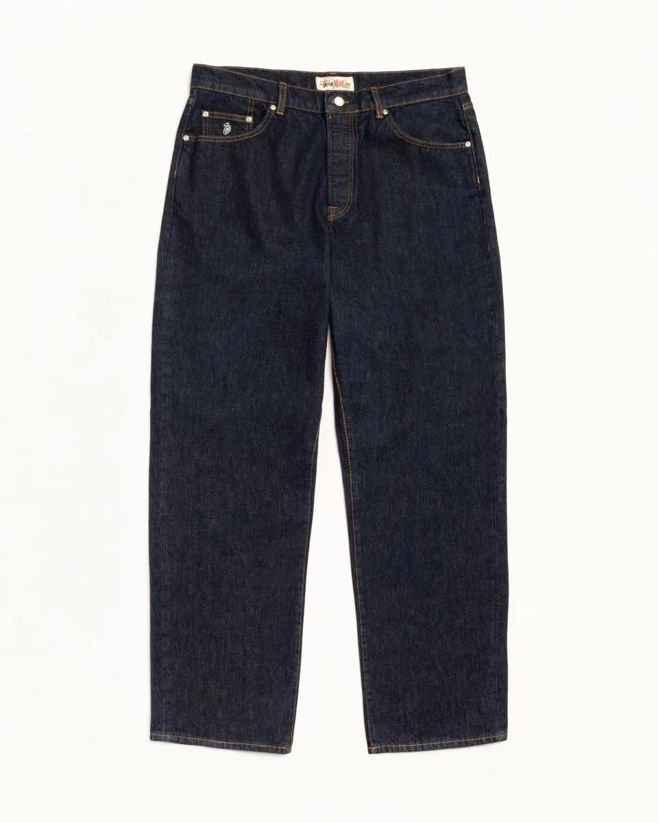 Stussy Big Ol Jean Denim jeans Rinsed Indigo 100% cotone