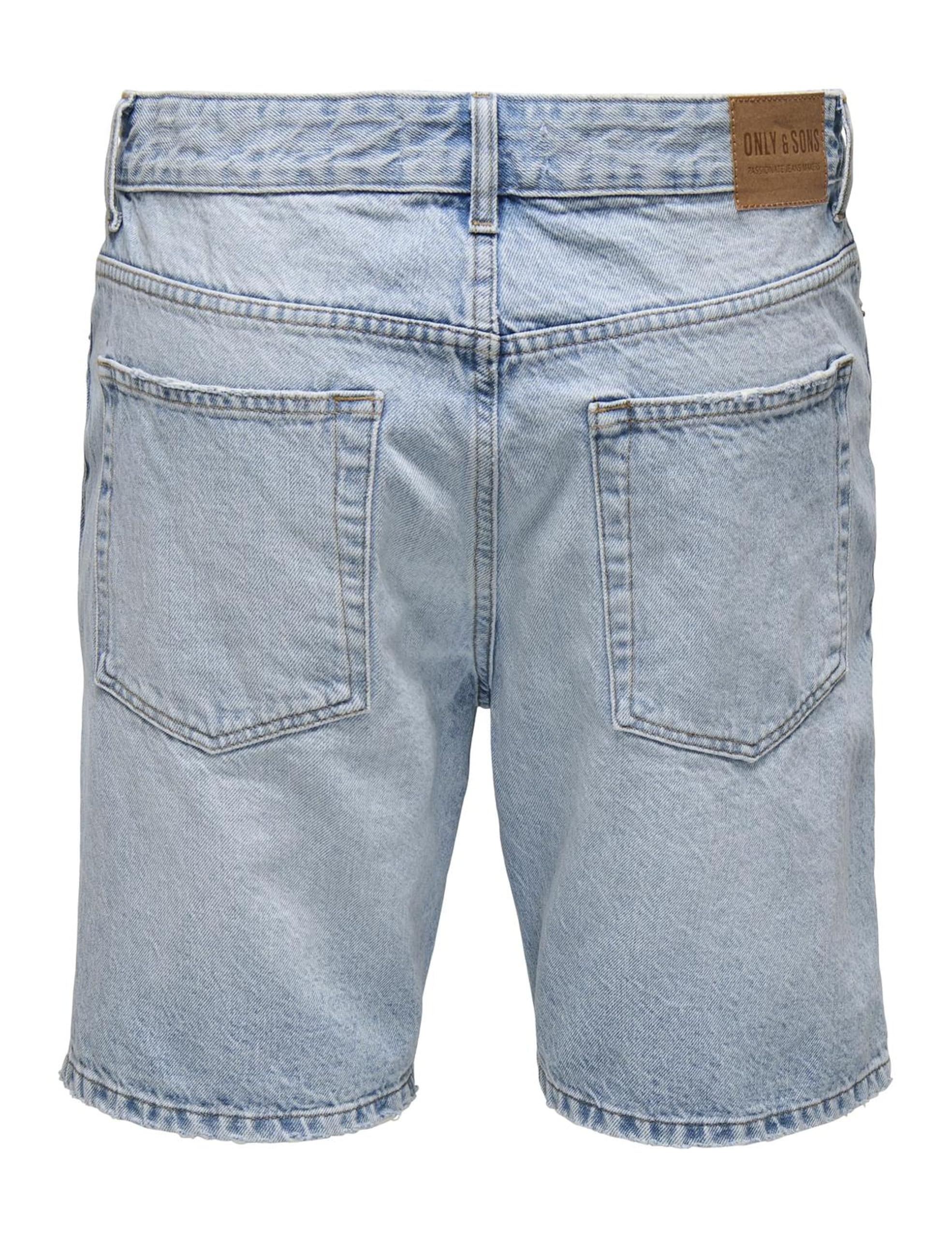 Only & Sons Onsedge Mid Waist Shorts Jeans Uomo XL Blu