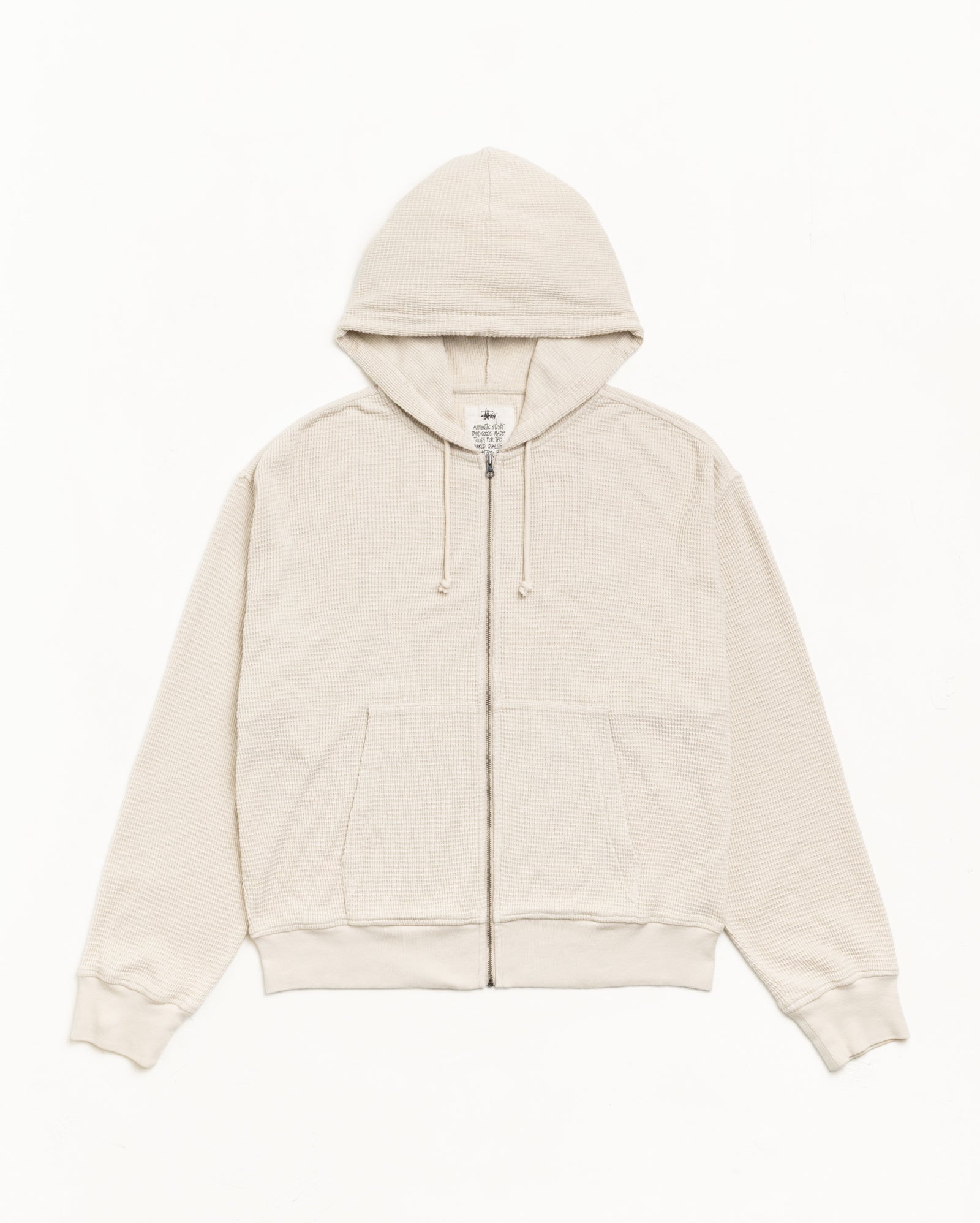 Stussy Lightweight Thermal Hoodie felpa bone con zip