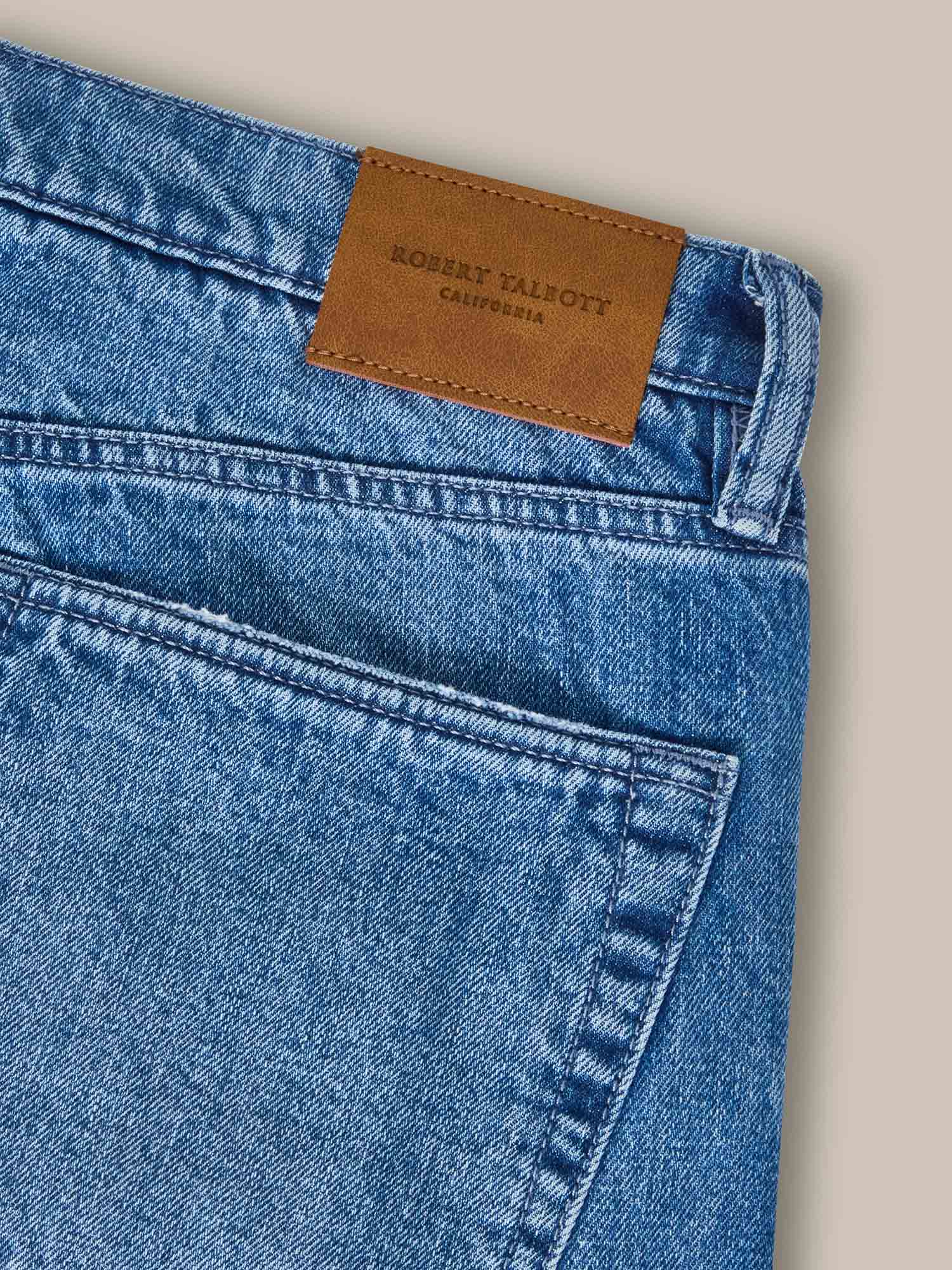 Robert Talbott Austin Selvedge jeans dritti medium rinse cotone