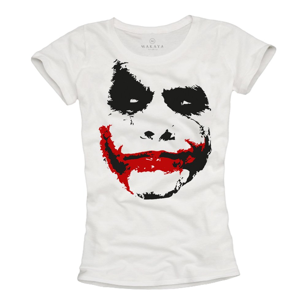 MAKAYA Cooles Joker T-Shirt Donna Stampa Cotone