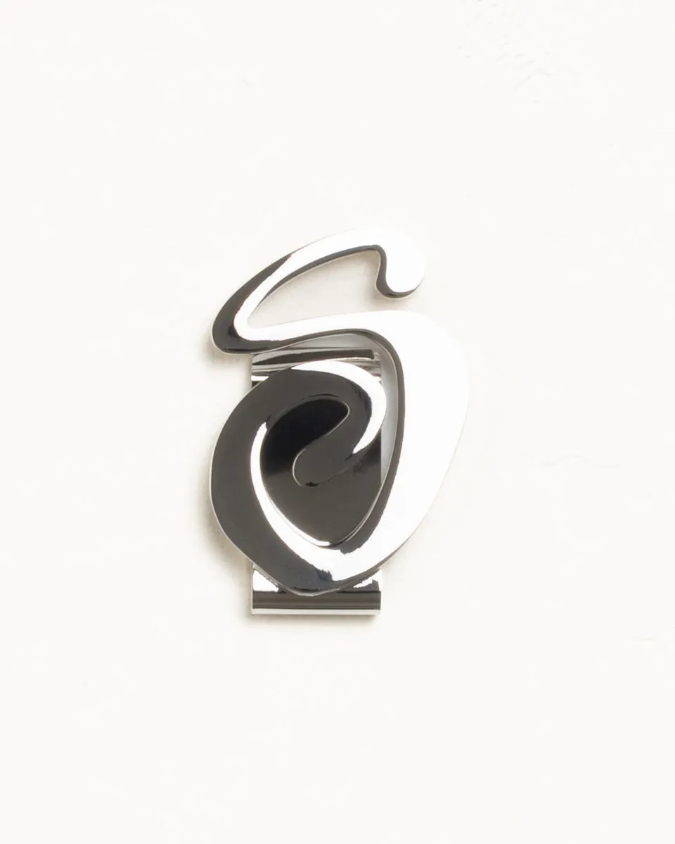 Stussy Swirly S Money Clip fermasoldi Silver acciaio