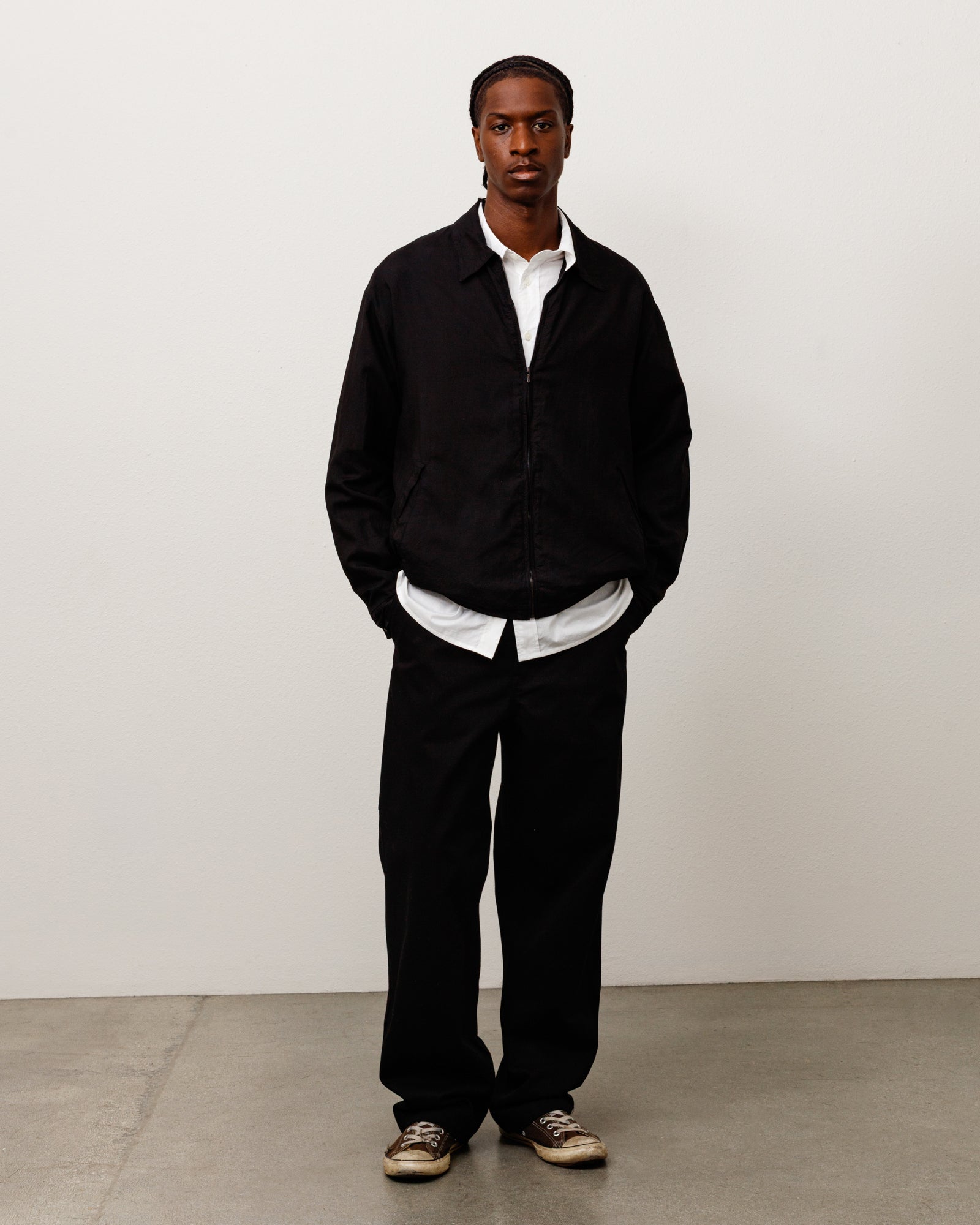 Stussy Pantalone Uniforme pantalone nero twill cotone