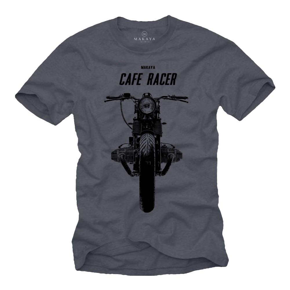 MAKAYA Cafe Racer R100 T-Shirt Uomo Cotone Moto