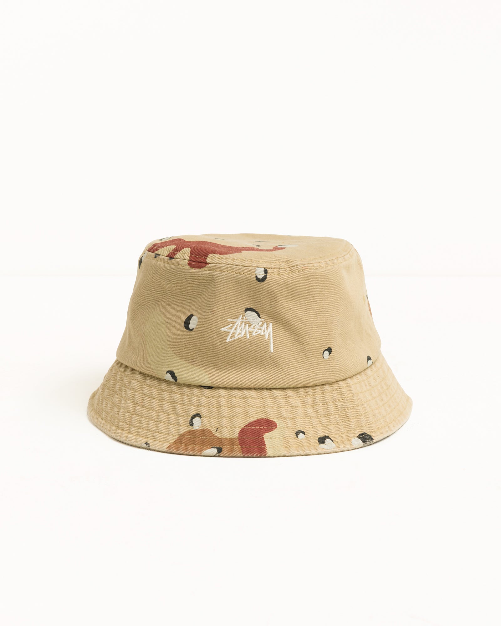Stussy Stock Bucket Hat pescatore desert camo cotone