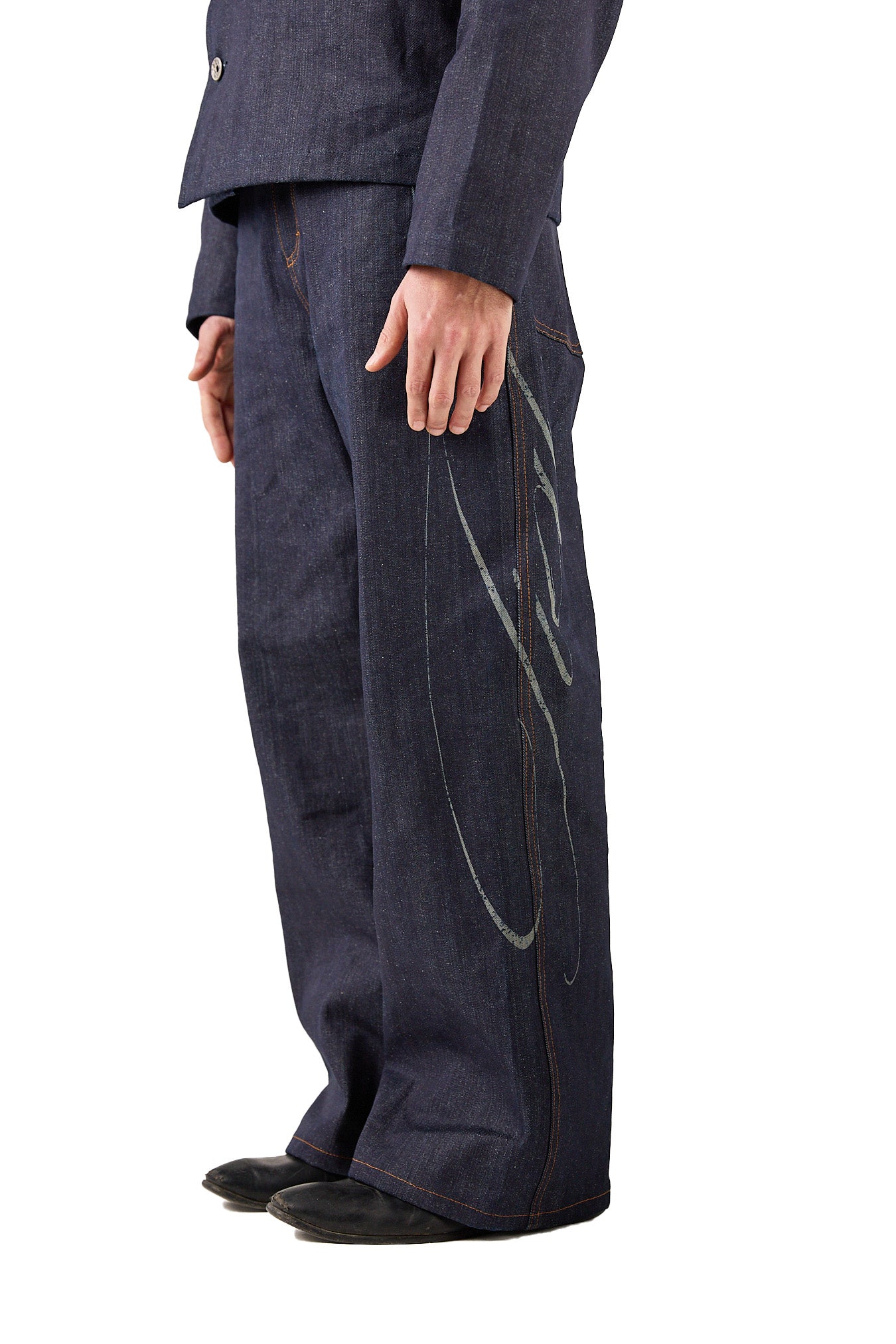 Tiat Blue de Sang Laser jeans bootcut raw denim 14OZ S