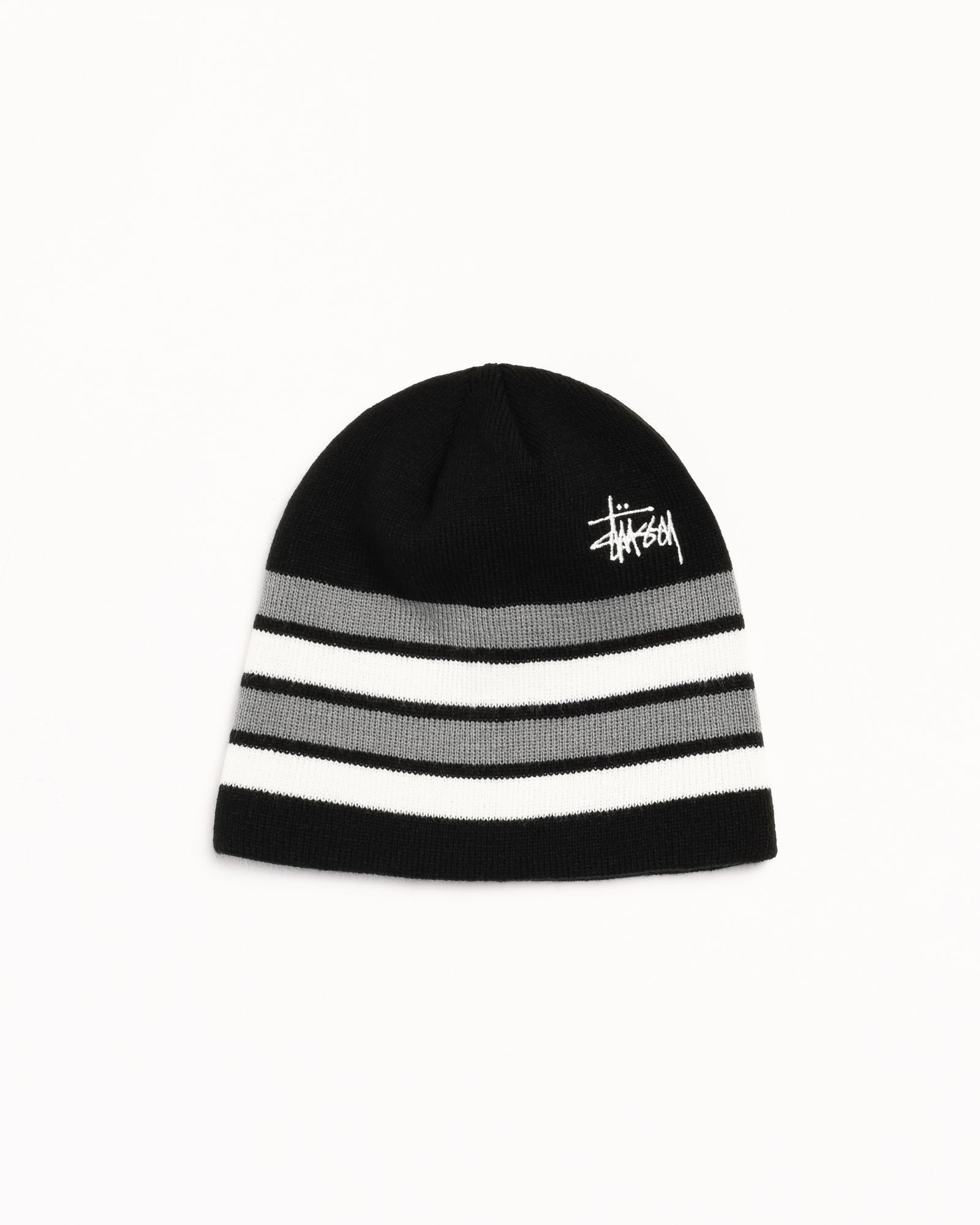 Stussy Basic Stripe Skullcap beanie berretto nero acrilico