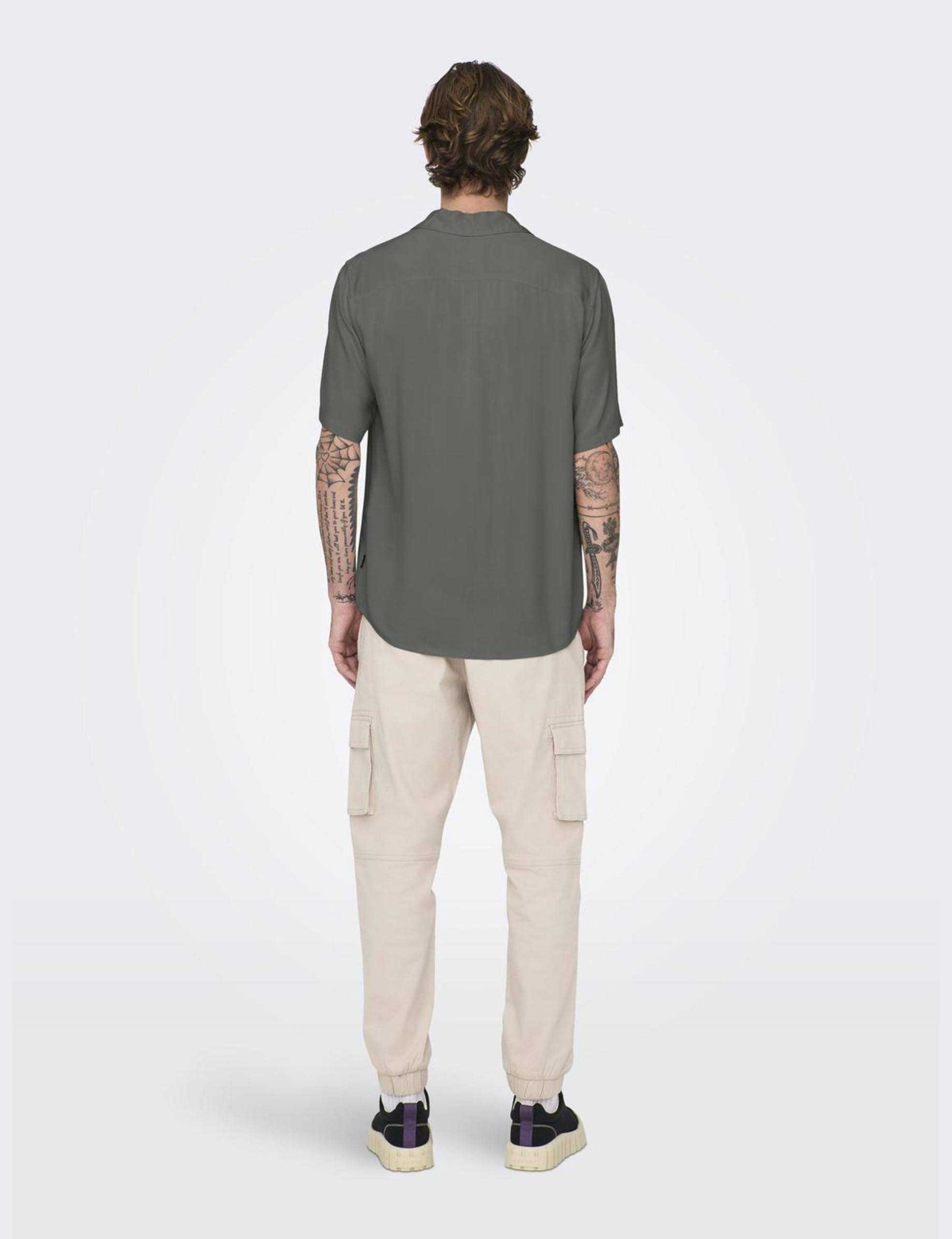 Only & Sons Onsdash Visc Camicia Uomo L Grigia