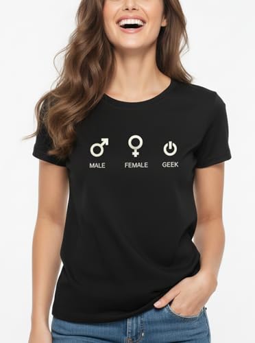 MAKAYA T-Shirt Donna Nerd Geek Gamer Maglietta L Cotone