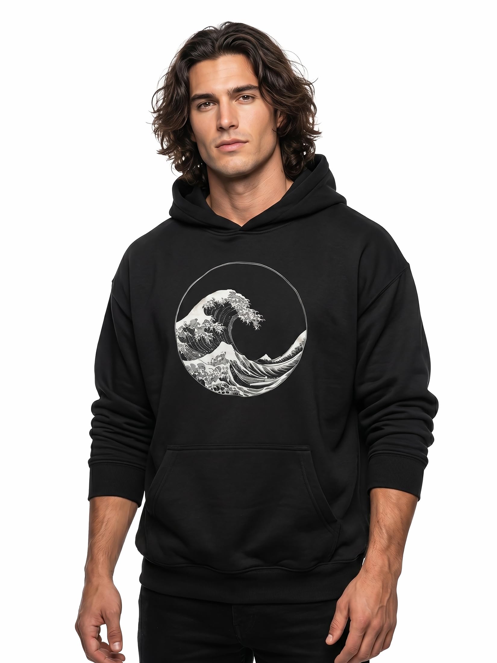 MAKAYA Onda Kanagawa felpa con cappuccio uomo 4XL surf