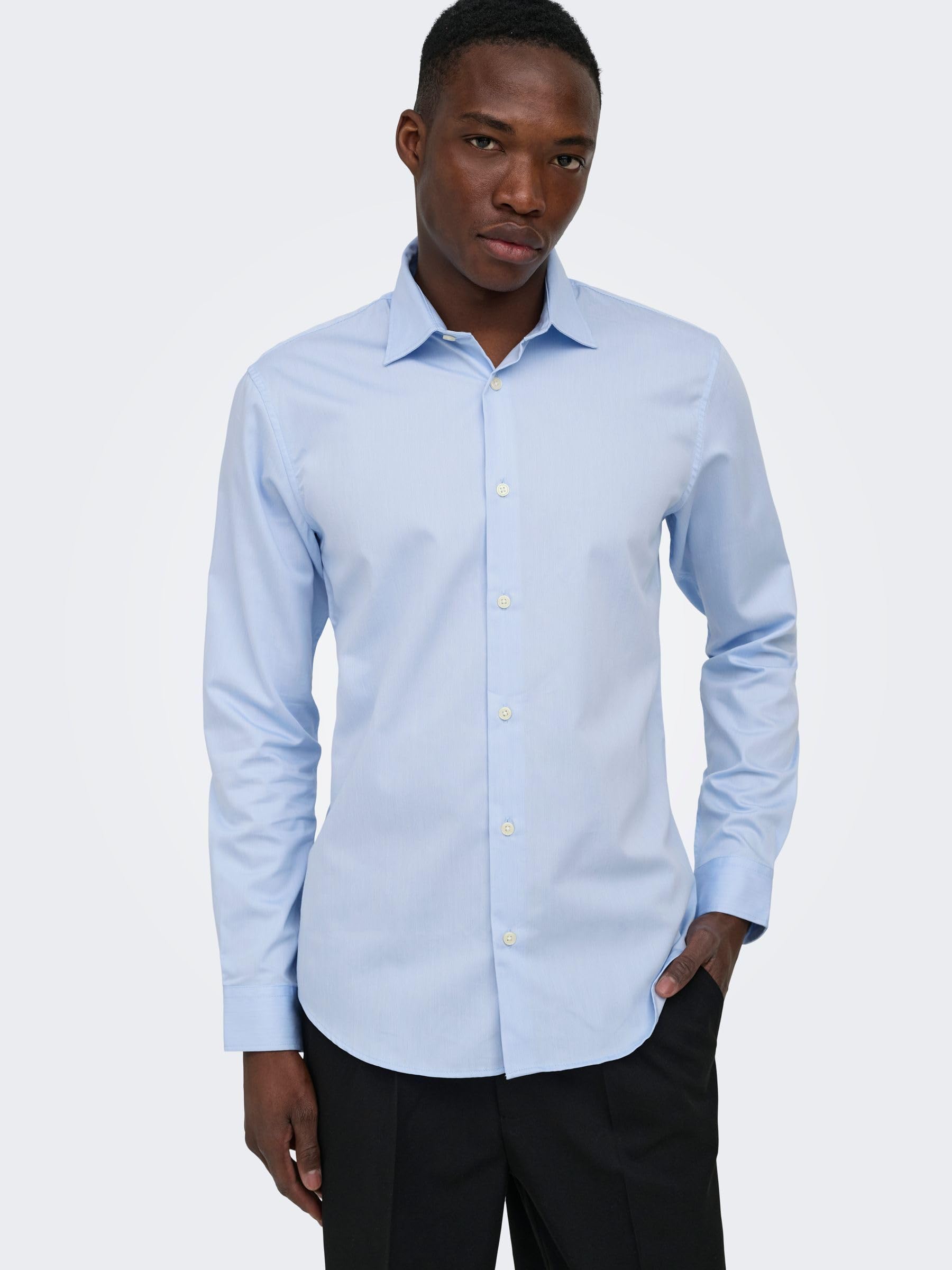 ONLY & SONS Onsjim Slim Camicia Blu Cachemire