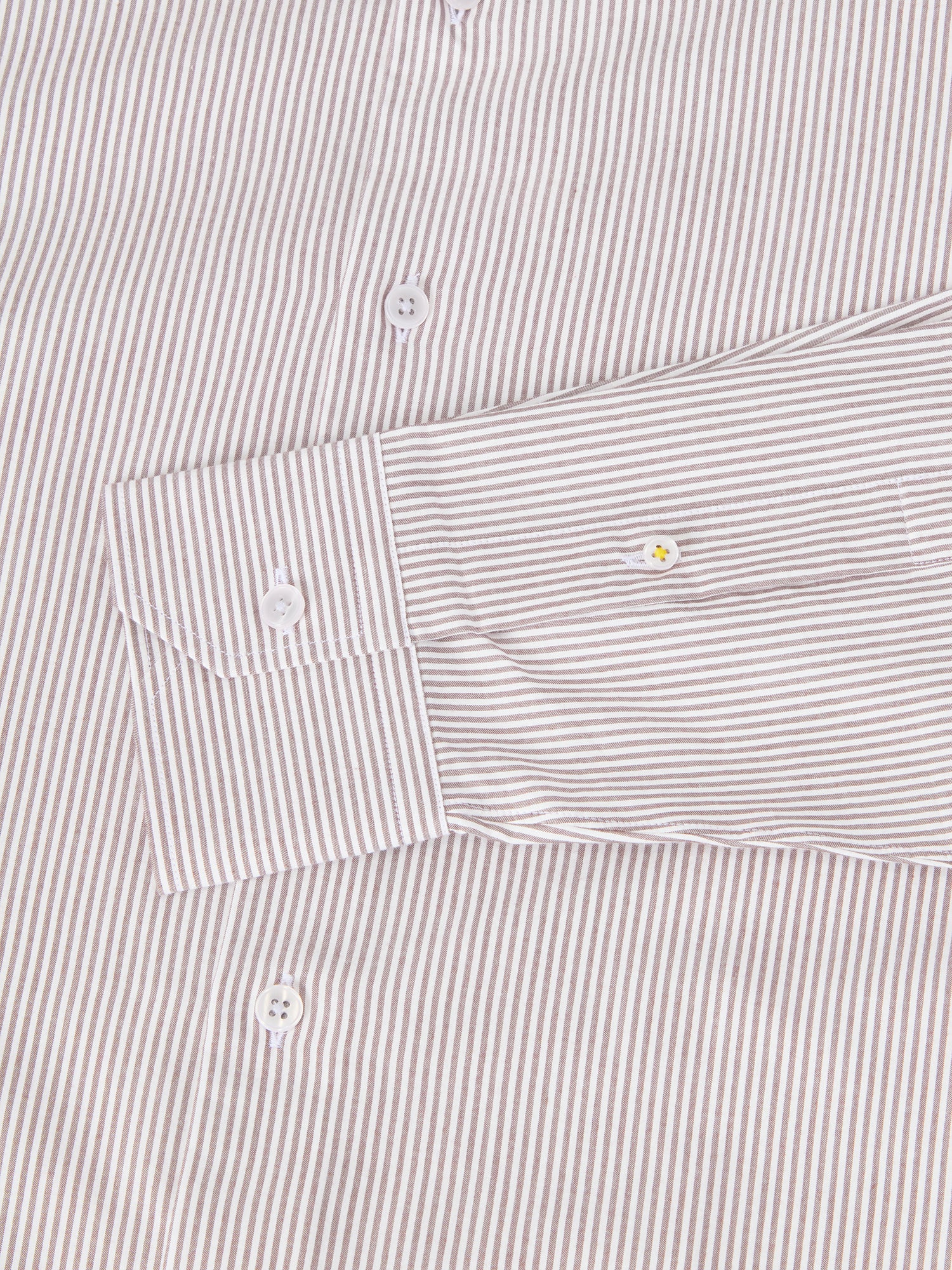 Robert Talbott Reynolds camicia cotone marrone a righe sottili