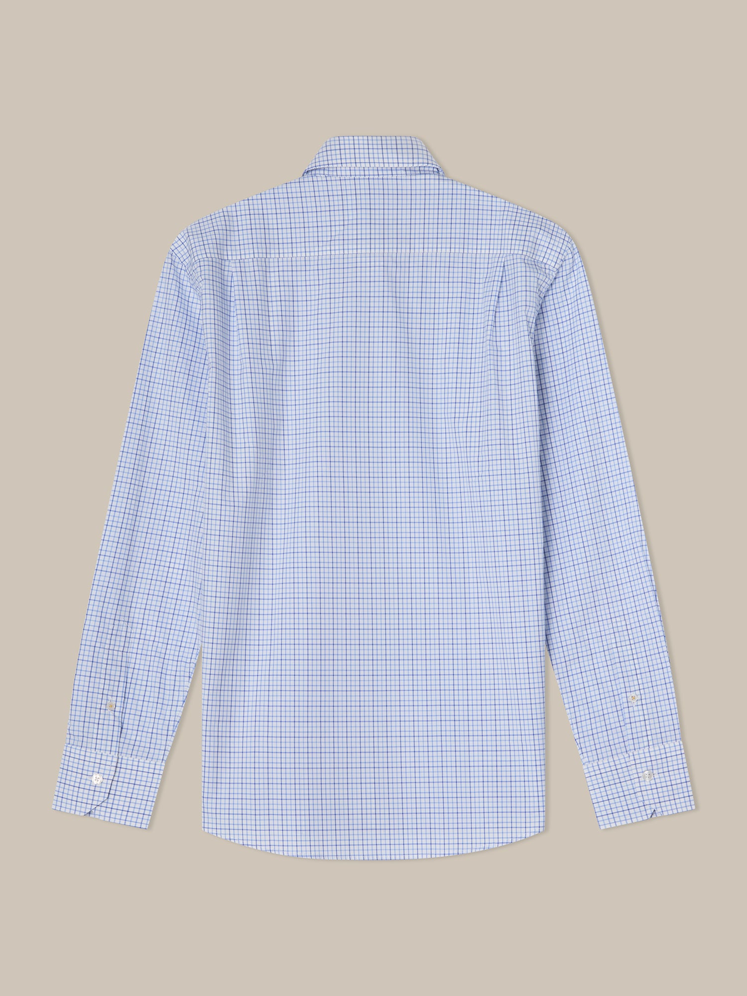 Robert Talbott Dress Shirts Madison Check camicia poplin azzurra