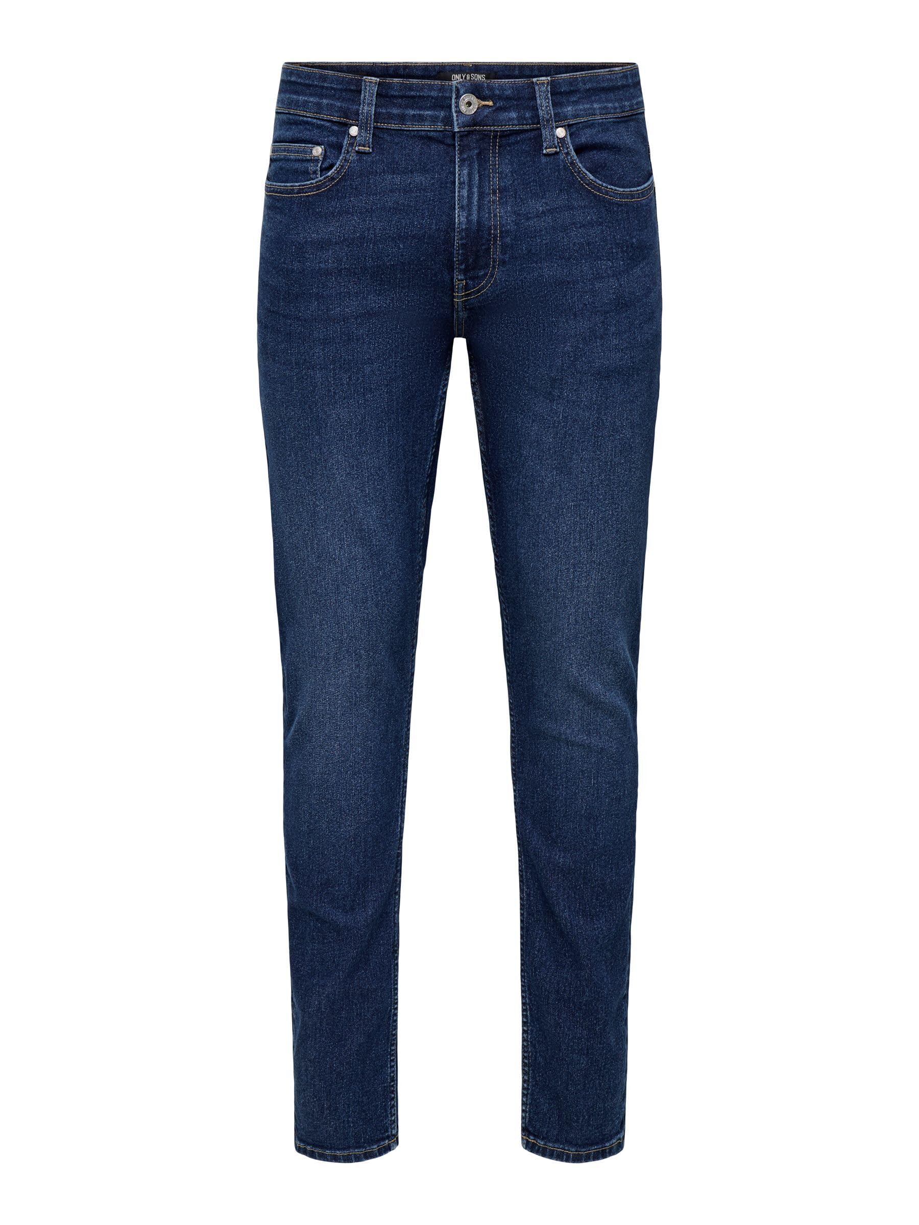 Only & Sons Loom Jeans Uomo Slim Vita Bassa Dark Grey