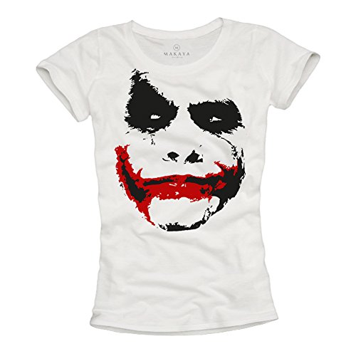MAKAYA Cooles Joker T-Shirt Donna Stampa Cotone
